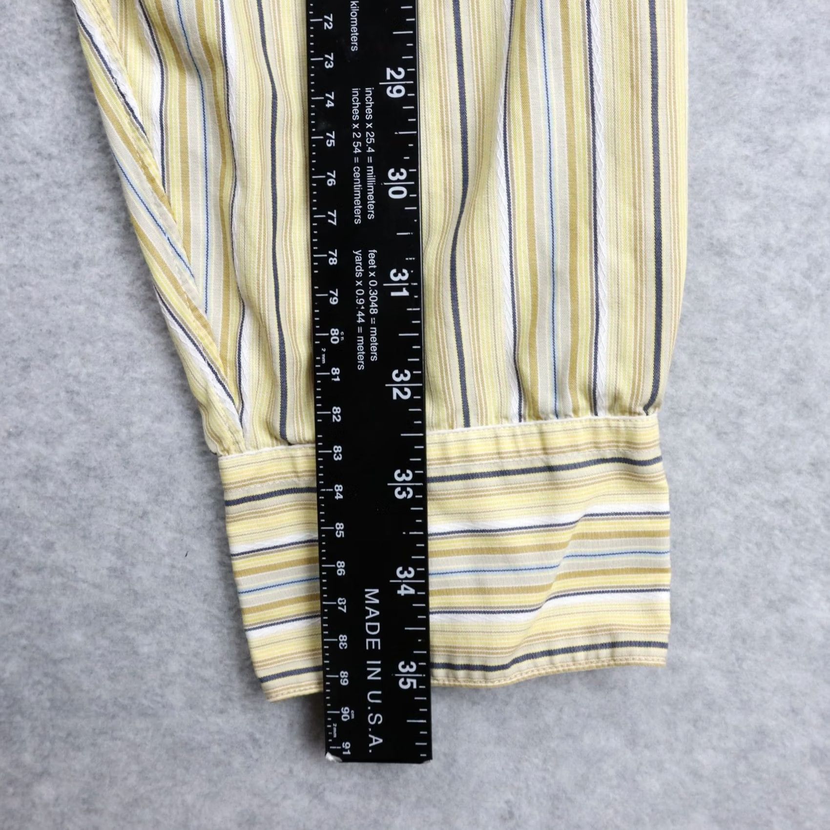 Vintage Kenneth Gordon Sport Shirt Mens XL Pocket Button Up Yellow Striped Long Sleeve Size US XL / EU 56 / 4 - 7 Thumbnail