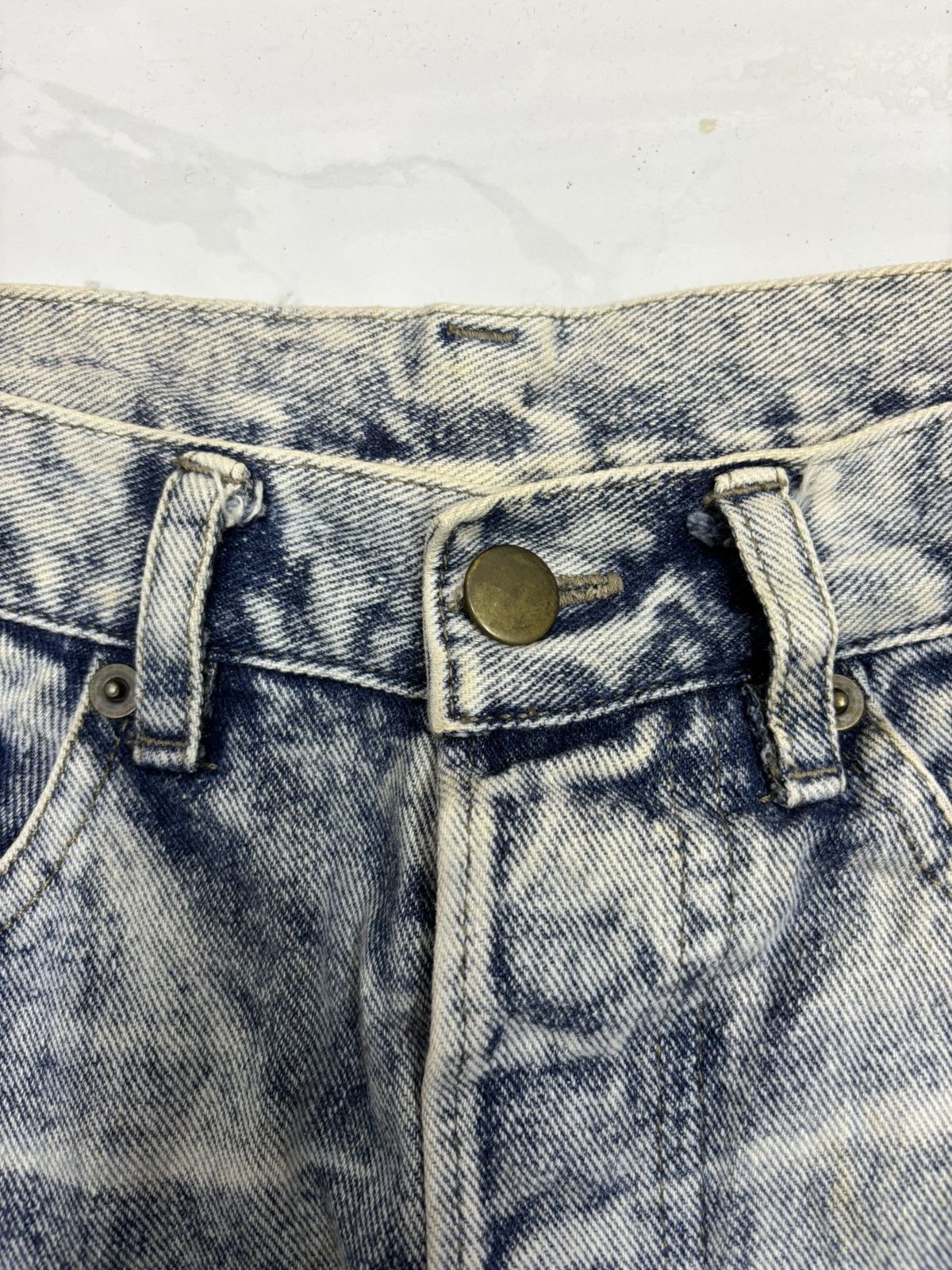 Japanese Brand × Undercover Rulin Distressed Patchwork Grommet Denim Ruin Jeans Size US 31 - 11 Thumbnail