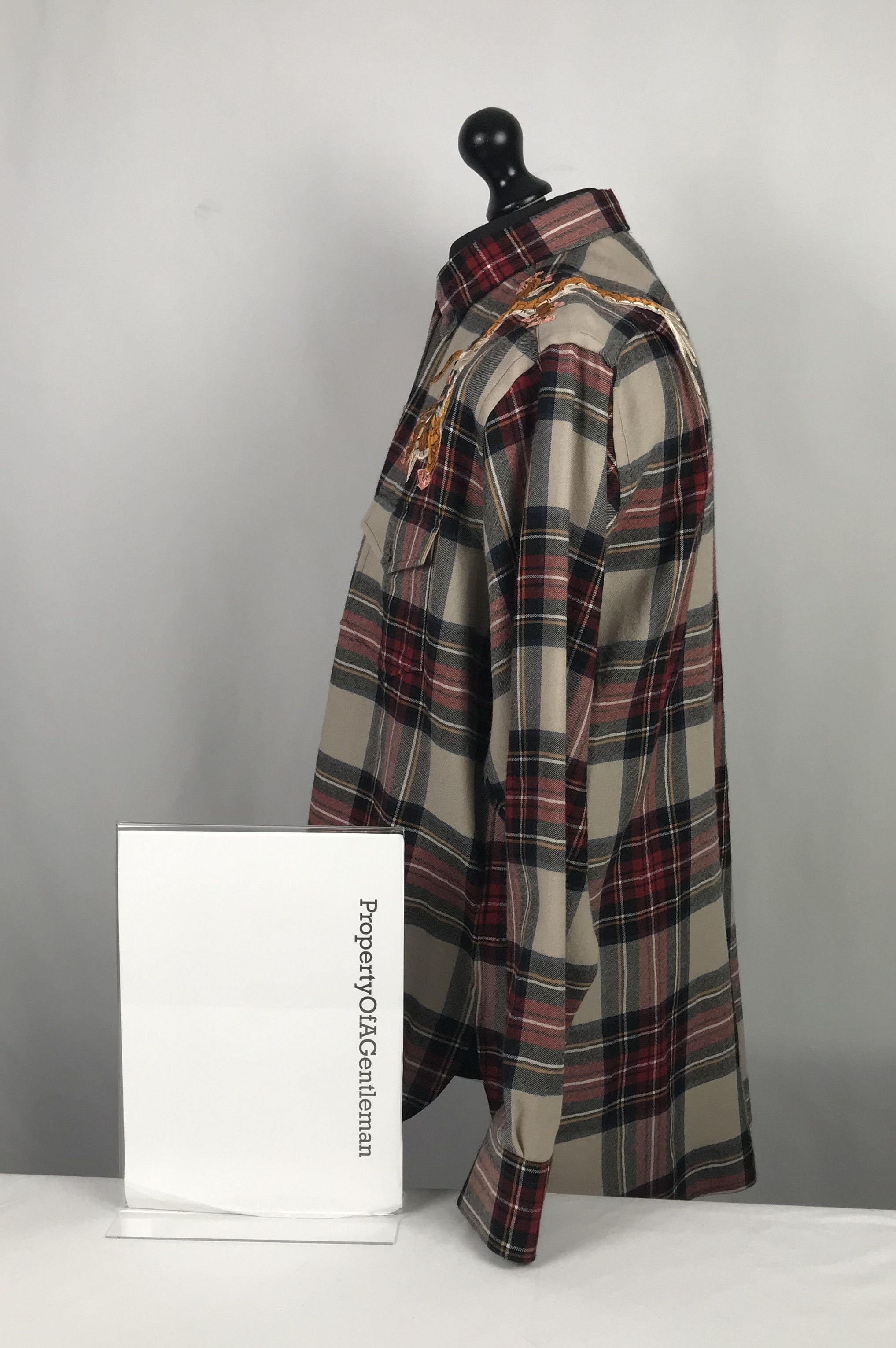 Gucci Gucci Plaid Dragon Shirt Size US L / EU 52-54 / 3 - 4 Thumbnail