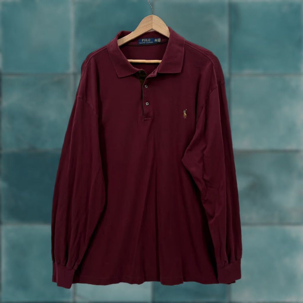 Polo Ralph Lauren Polo Ralph Lauren Polo Shirt Mens 2XLT Red Classic Fit Long Sleeve Pony Logo Size US XXL / EU 58 / 5 - 1 Thumbnail