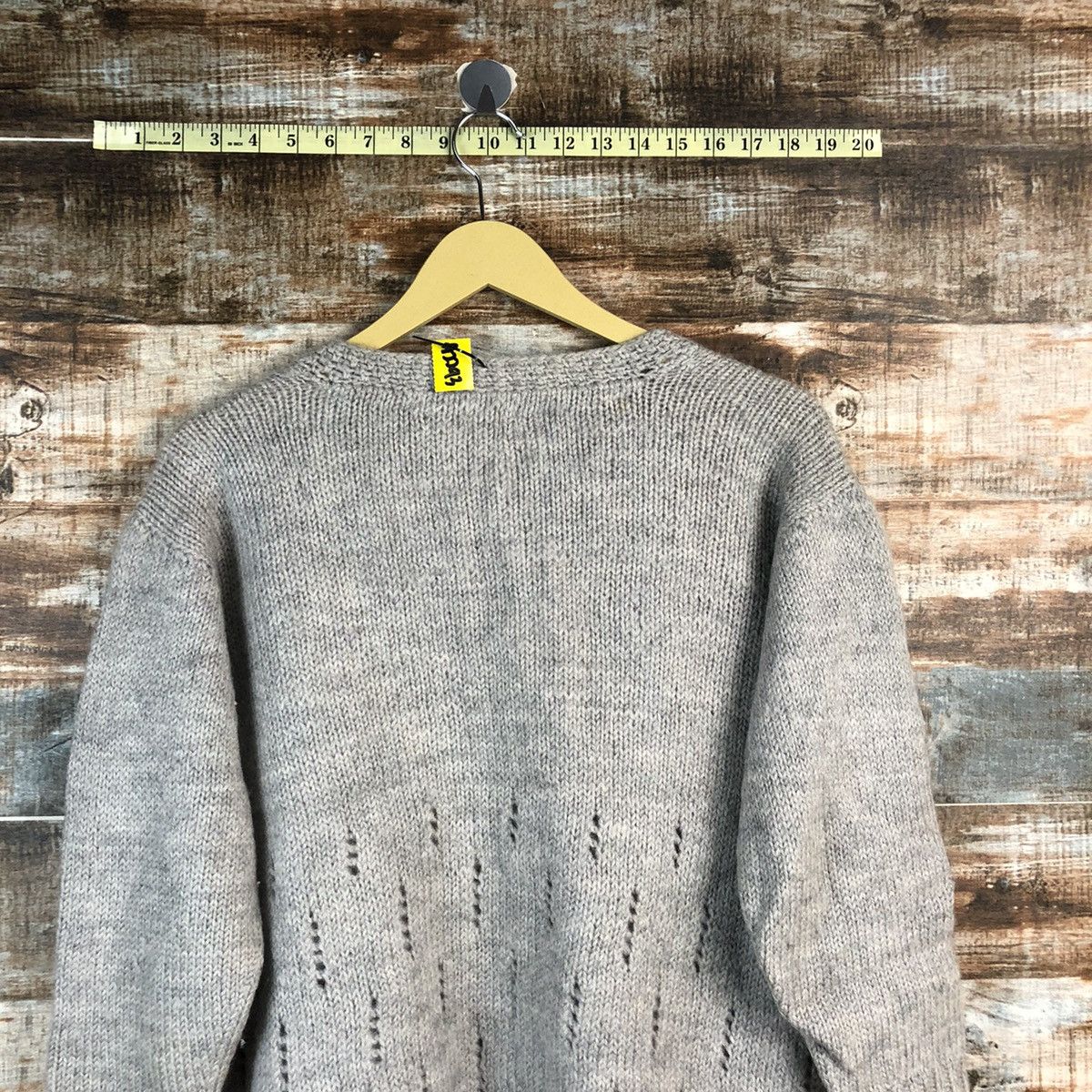Japanese Brand × Vintage Japanese Brand Grey Hand Knit Cardigan #A2293 Size S / US 4 / IT 40 - 10 Thumbnail