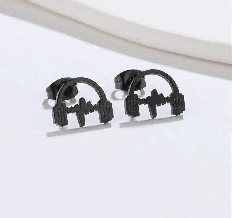 Jewelry Headphone Stud Earrings Charm Earring Gift Size ONE SIZE - 1 Preview