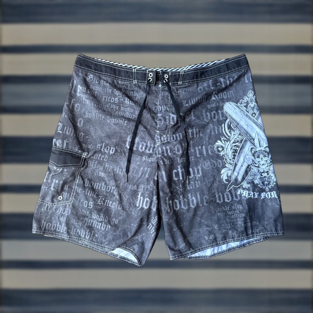 Joe Boxer VINTAGE Joe Boxer Board Shorts Swim Trunks Size 40 Black Skull Grunge Surfer Mens Size US 40 / EU 56 - 1 Thumbnail