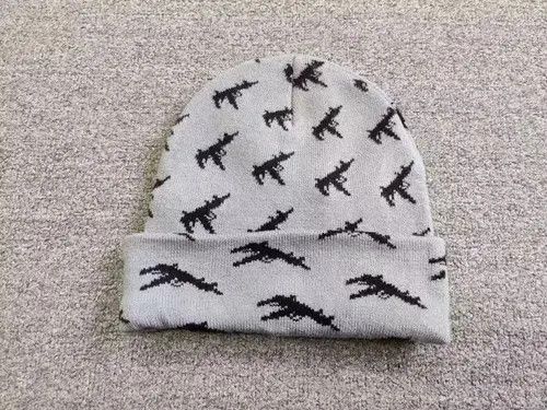 Other AK47 Allover Graphics Beanie Hat Grey Color Size ONE SIZE - 4 Thumbnail