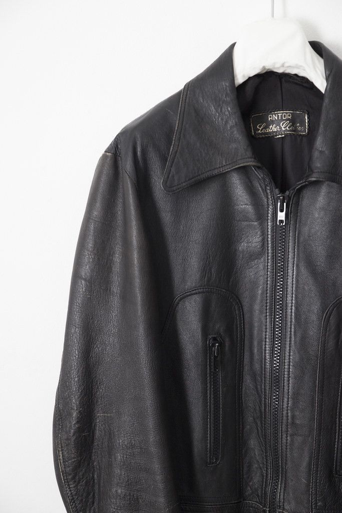 Vintage 1970's black leather jacket Size US M / EU 48-50 / 2 - 2 Thumbnail