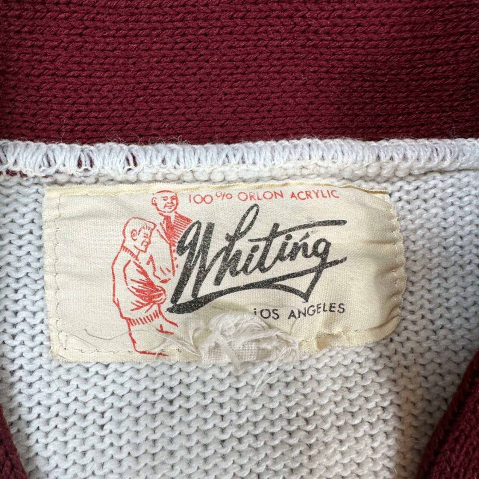 Other Vintage Whiting RC Varsity Cardigan Sweater Mens S Chenille Size US S / EU 44-46 / 1 - 4 Thumbnail
