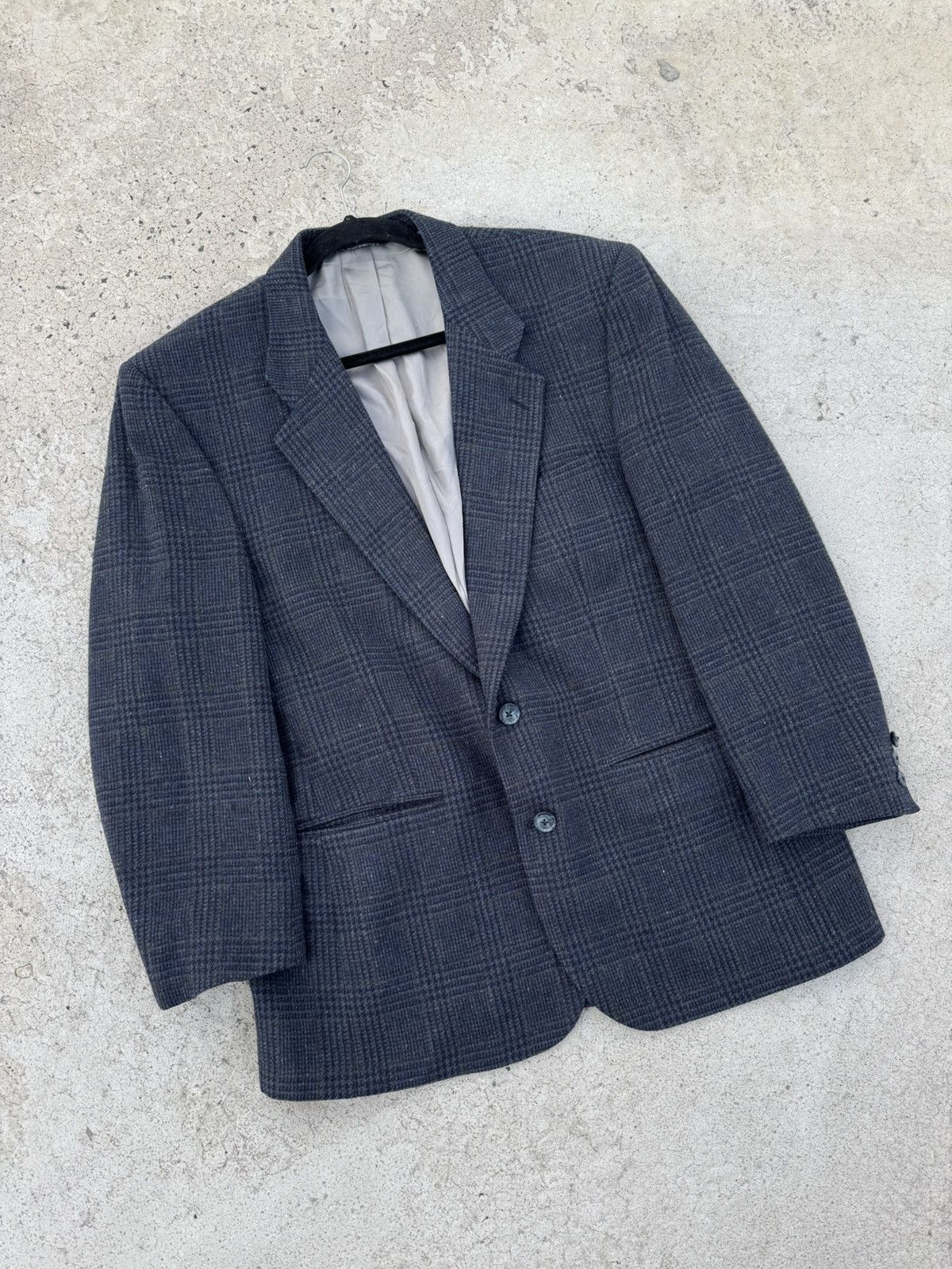 Burberry Burberrys Vintage Wool Blazer Prince of Wales Size 44R - 2 Thumbnail