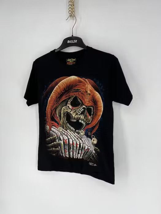 Band Tees × Vintage Tatto Motif Hourglass SCULL T-Shirt Biker Streetwear SKULL Size US S / EU 44-46 / 1 - 3 Thumbnail