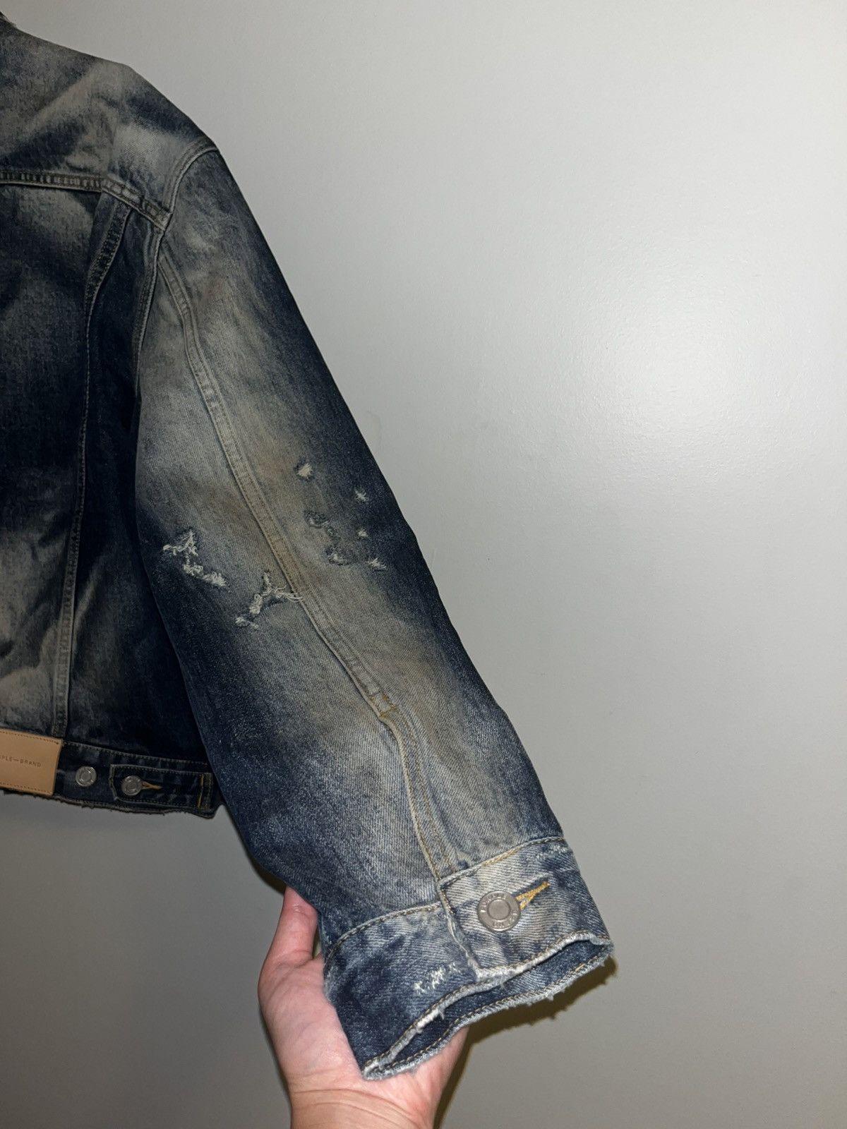 Purple Brand Purple Brand SAMPLE Blue Acid Wash Distressed Jean Jacket Size US M / EU 48-50 / 2 - 3 Thumbnail