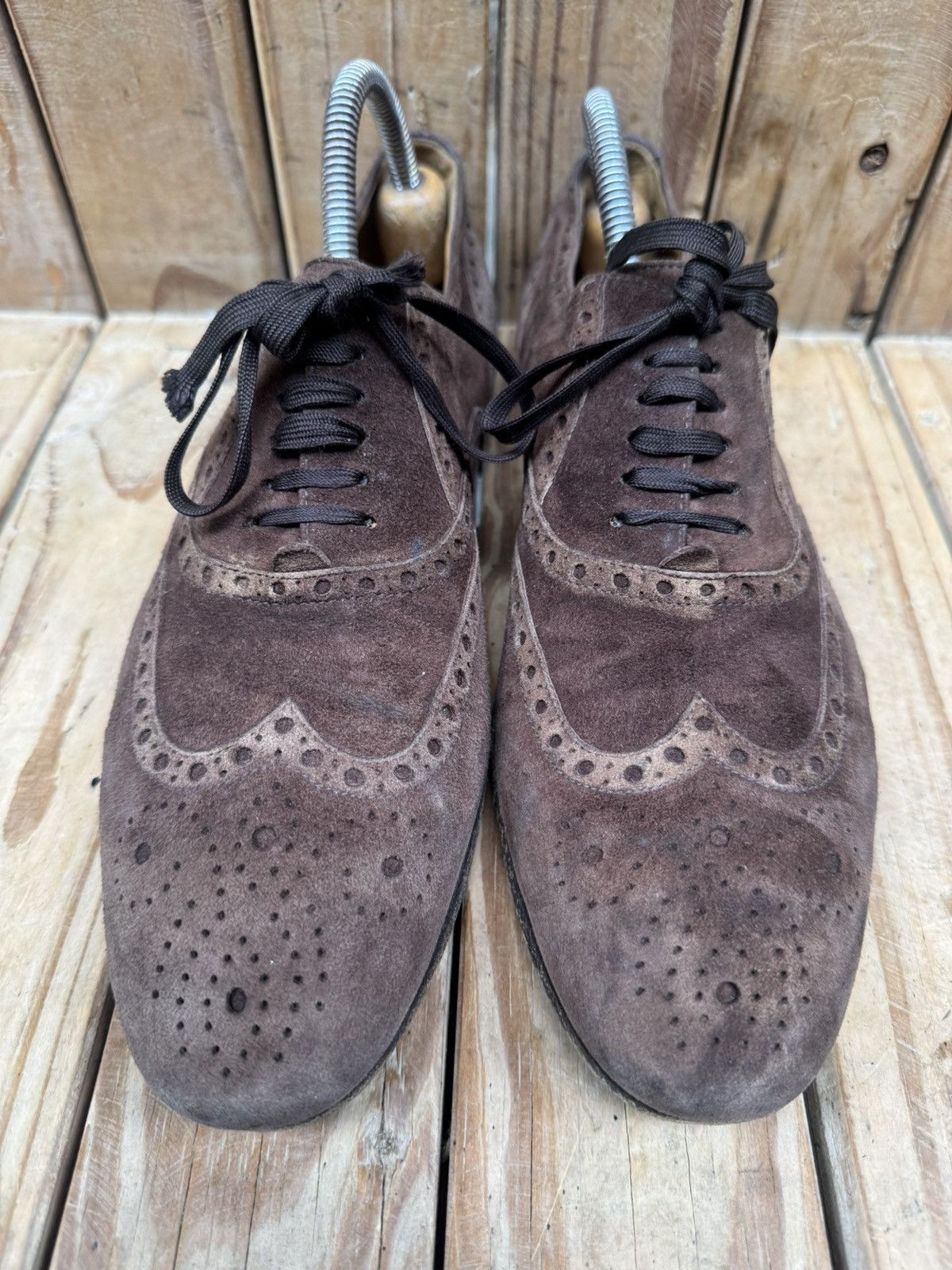 Gucci Gucci Brown Men’s suede leather dress shoes UK 6 E Size US 6.5 / EU 39-40 - 4 Thumbnail