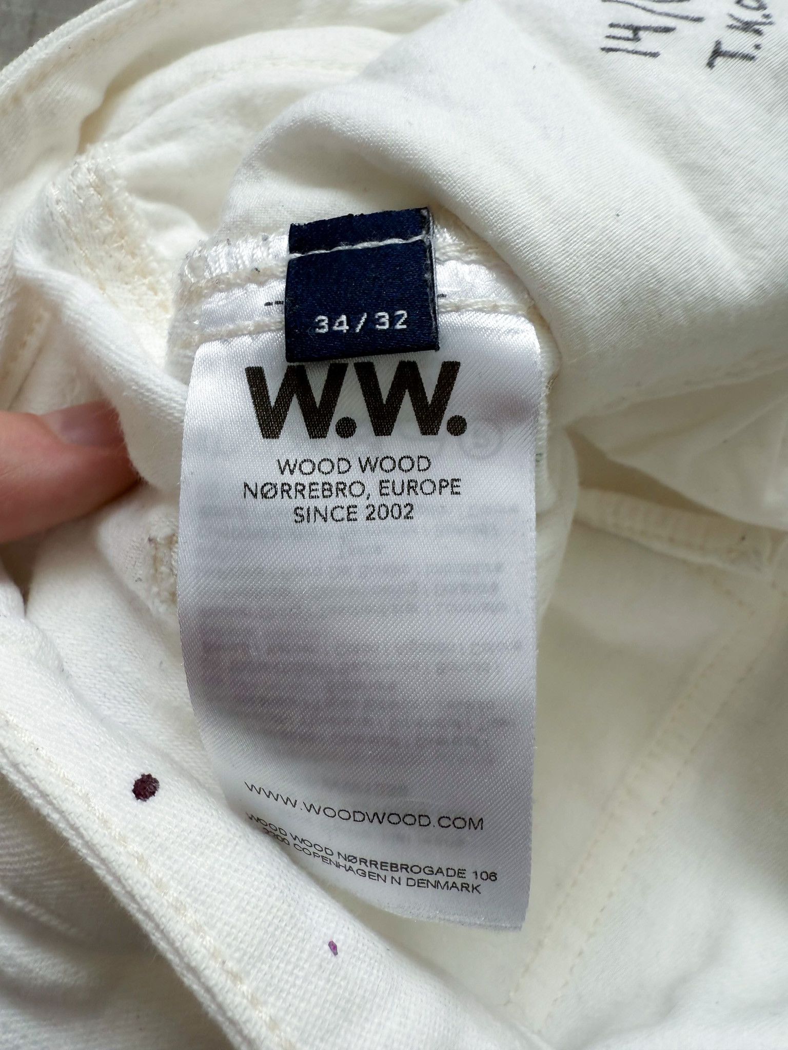 Wood Wood 14/170 Hand Painted Signed Wood Wood Hal Jeans Off White Size US 34 / EU 50 - 8 Thumbnail