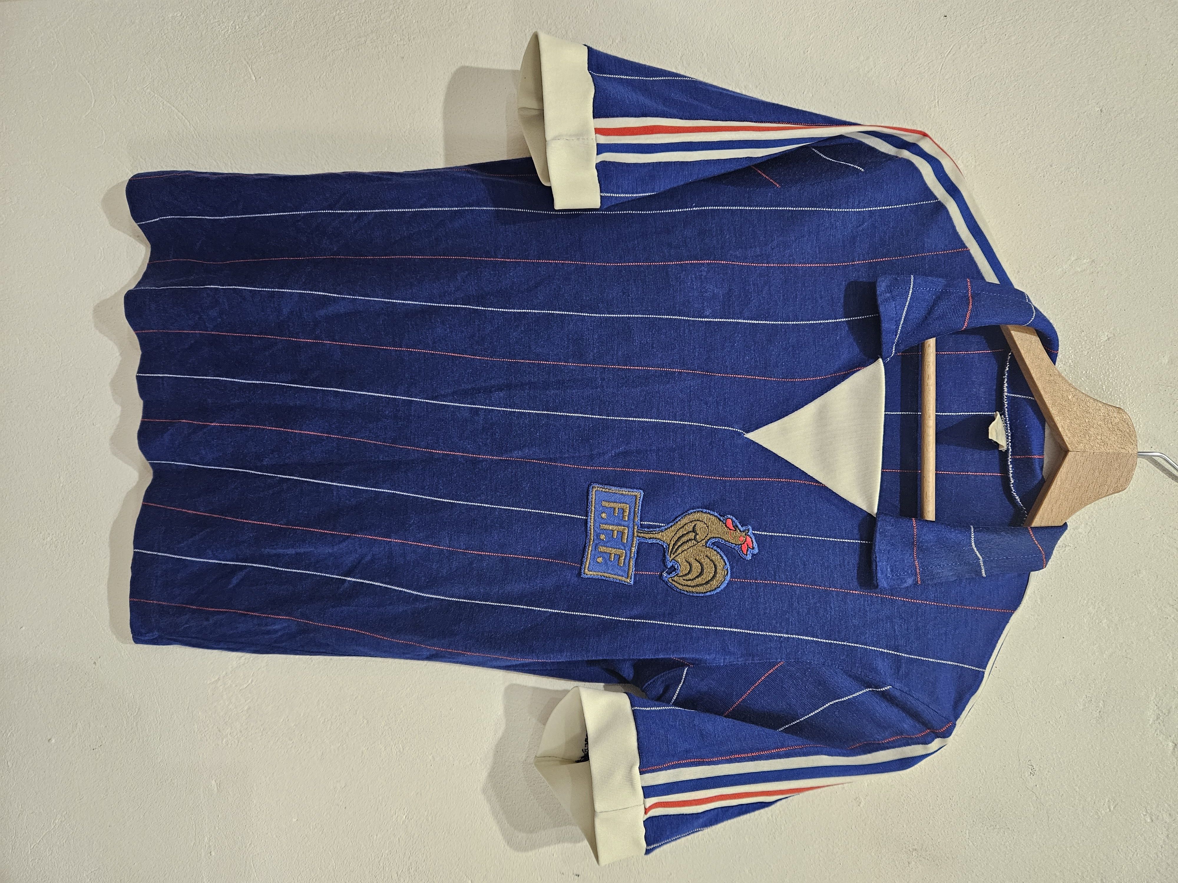 image of France 1980 1983 Adidas Size S / M Football Shirt Jersey in Blue, Men's