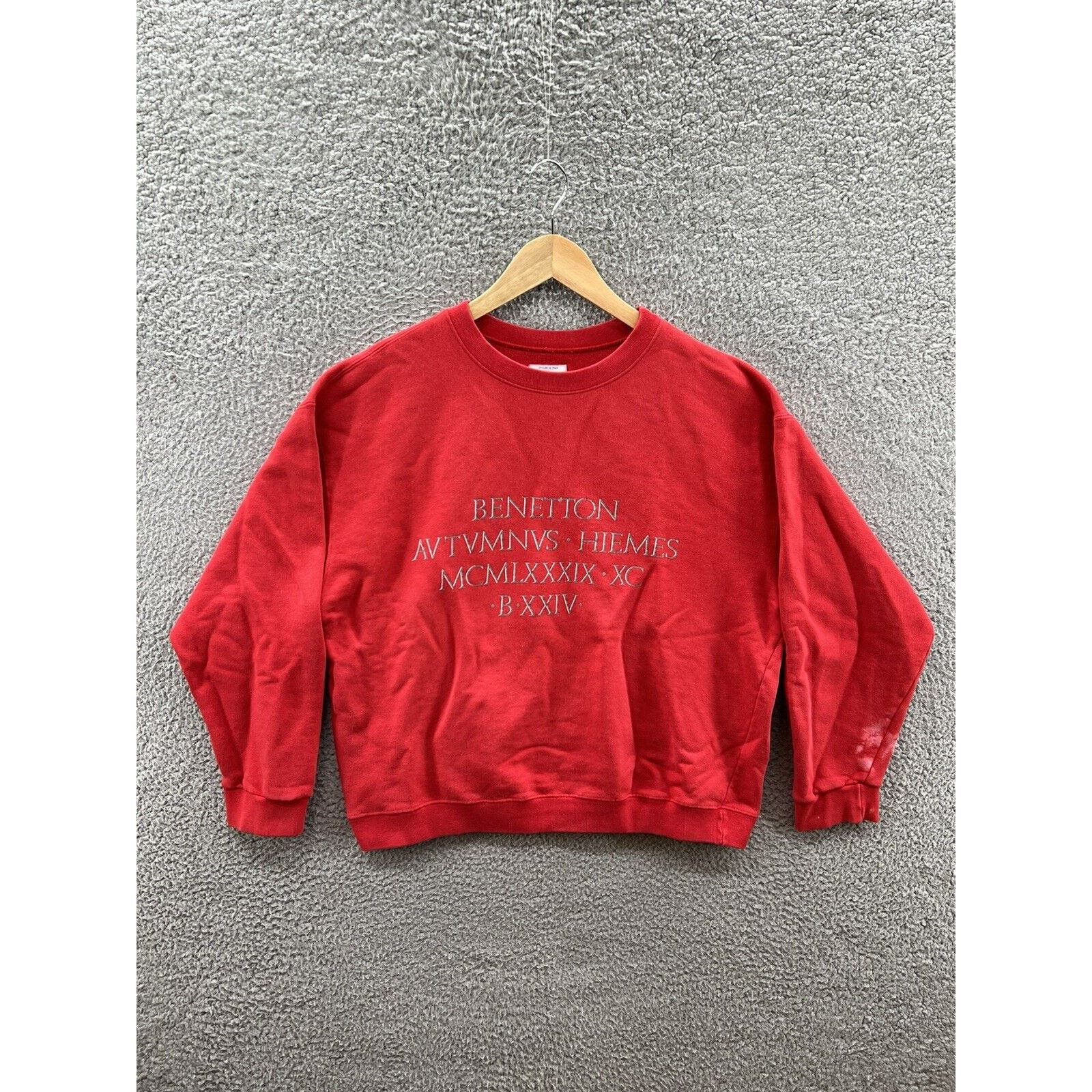 United Colors Of Benetton Red Made Italy Sweatshirt Medium