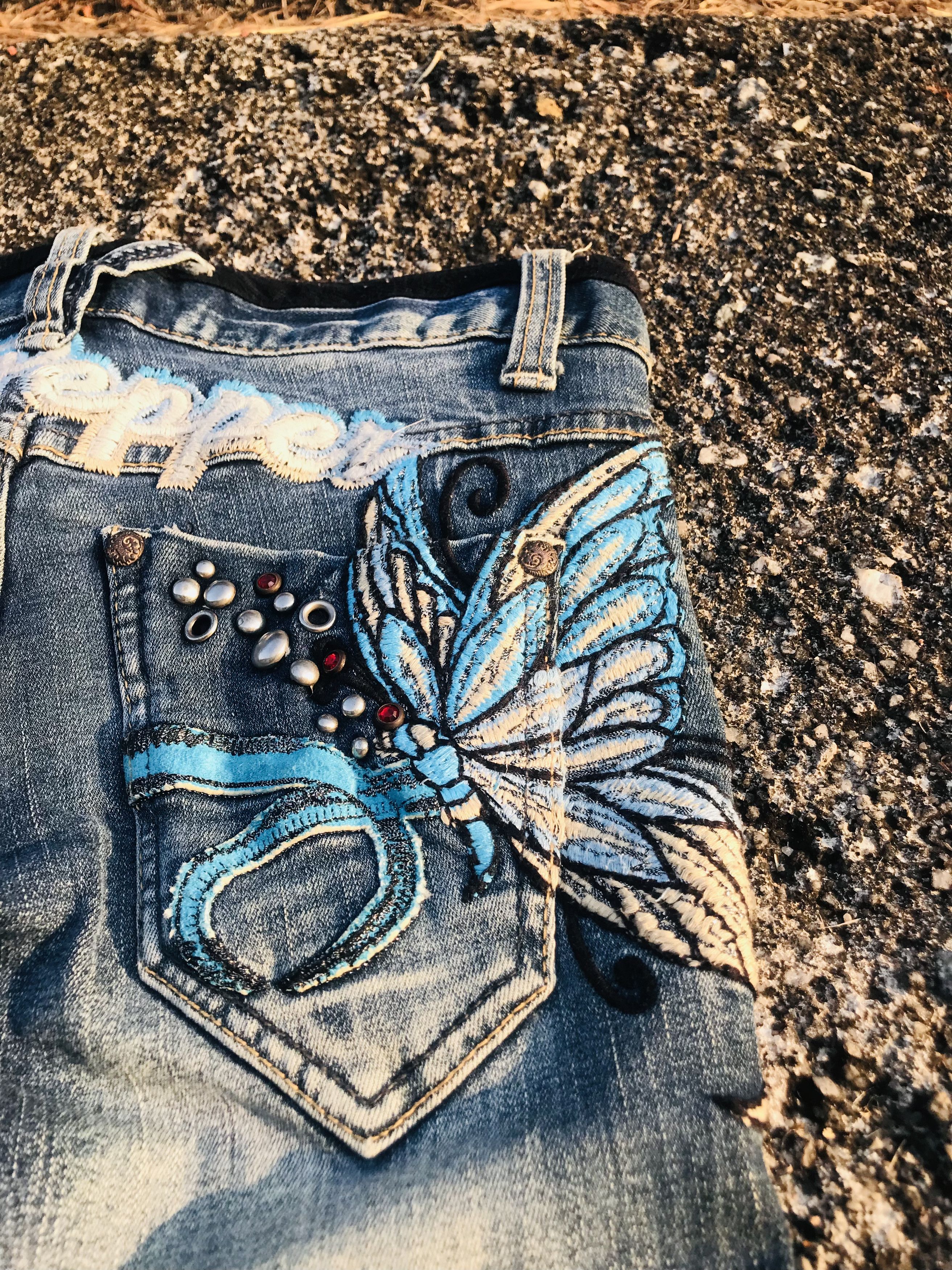 Japanese Brand 🔥Red Pepper butterfly back hit flared jeans Size 28" / US 6 / IT 42 - 5 Thumbnail