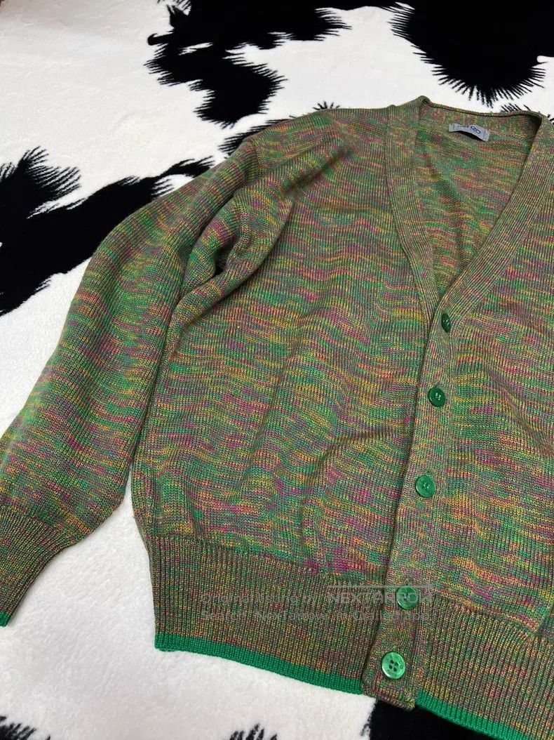 Kenzo Kenzo Christmas 100% Wool Loose Green Knit Open Cardigan J Size L / US 10 / IT 46 - 4 Thumbnail