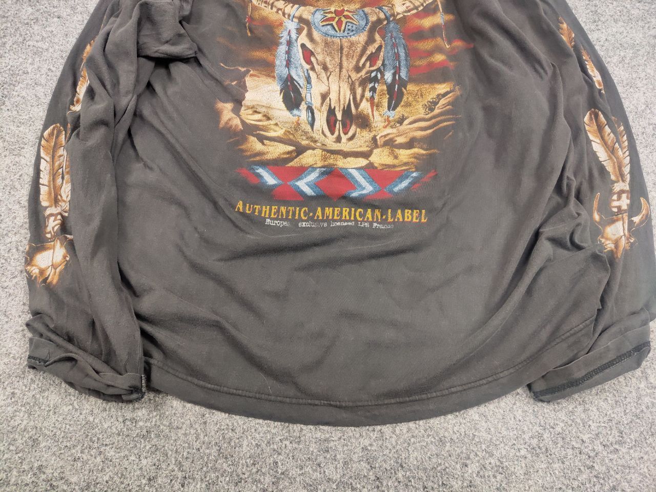 Vintage Vintage 90s Authentic American label skull horns long sleeve Size US L / EU 52-54 / 3 - 10 Thumbnail