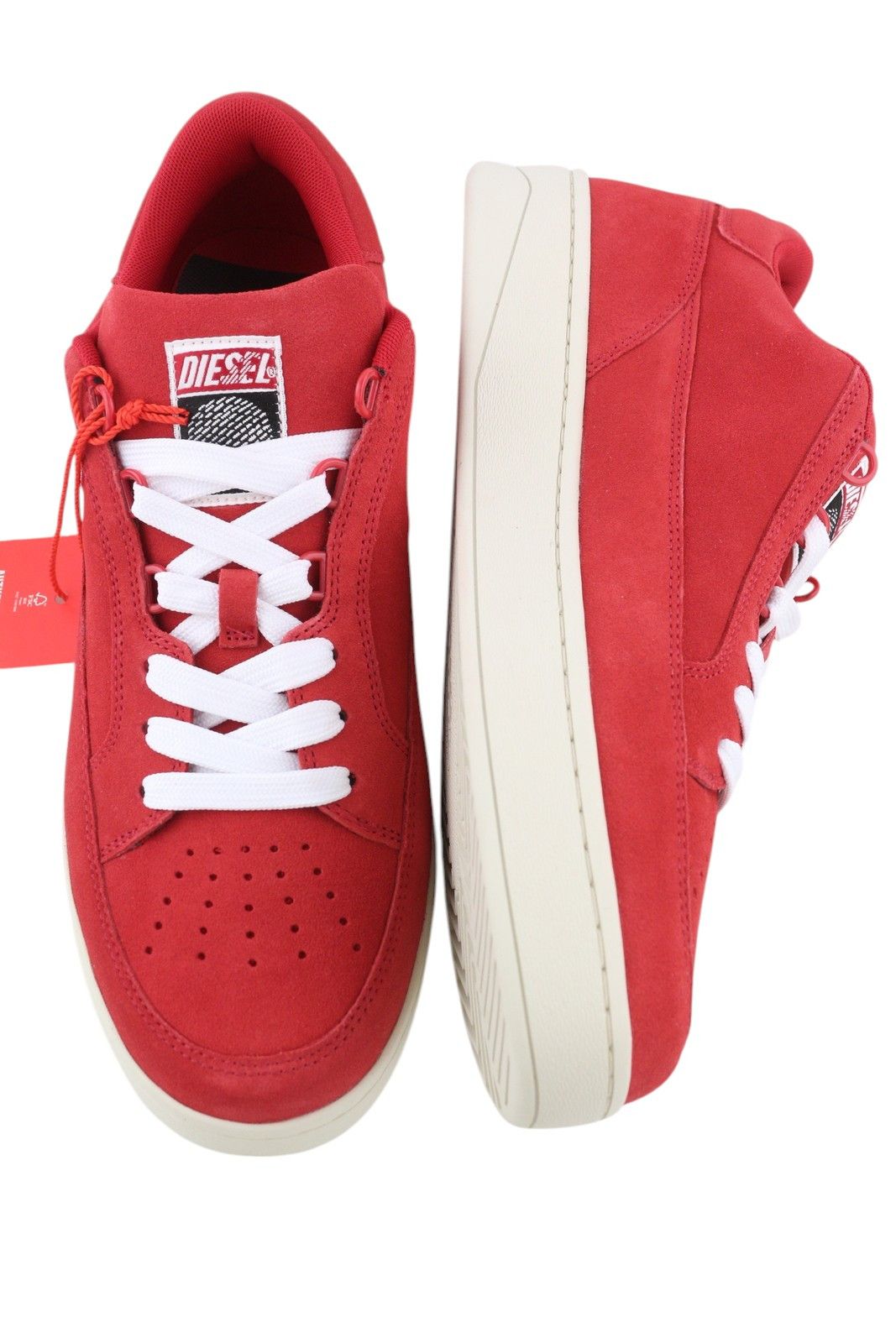 Diesel S-SINNA LOW EU44 Red Leather Low Top Logo 41106 Size US 11 / EU 44 - 6 Thumbnail