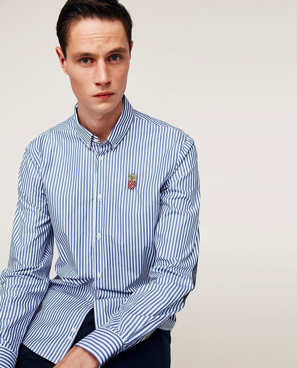 Zara ZARA Men’s Stripped Shirts Button Up Blue Size: S Size US S / EU 44-46 / 1 - 1 Thumbnail