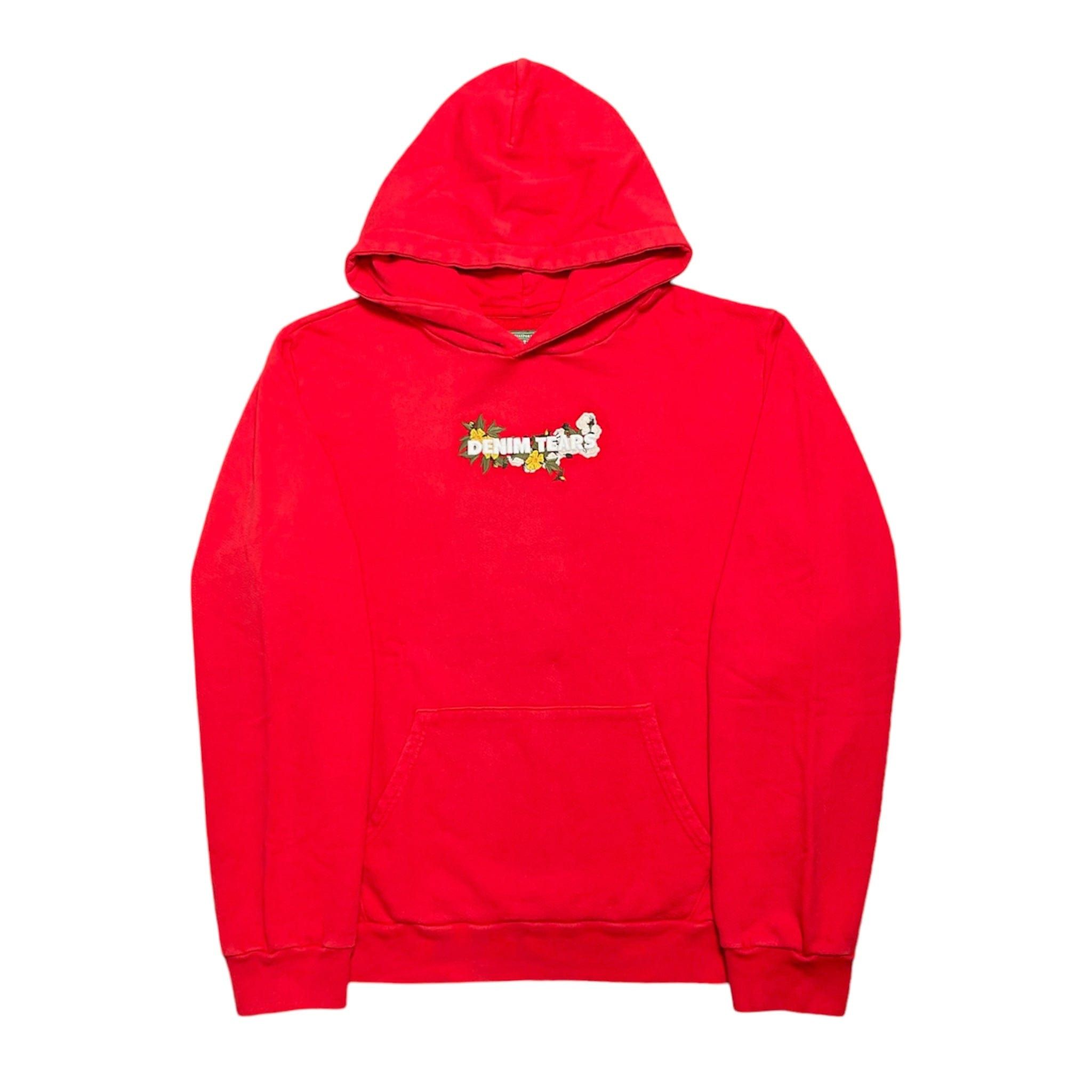 DENIM TEARS Floral Hooded Sweatshirt Red Size US XL / EU 56 / 4 - 1 Thumbnail