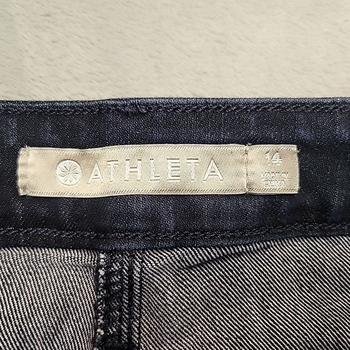 Athleta Athleta Jeans Womens 14 Blue Sculptek Dark Wash Denim Straight Stretch Classic Size 36" / US 14 / IT 50 - 4 Thumbnail