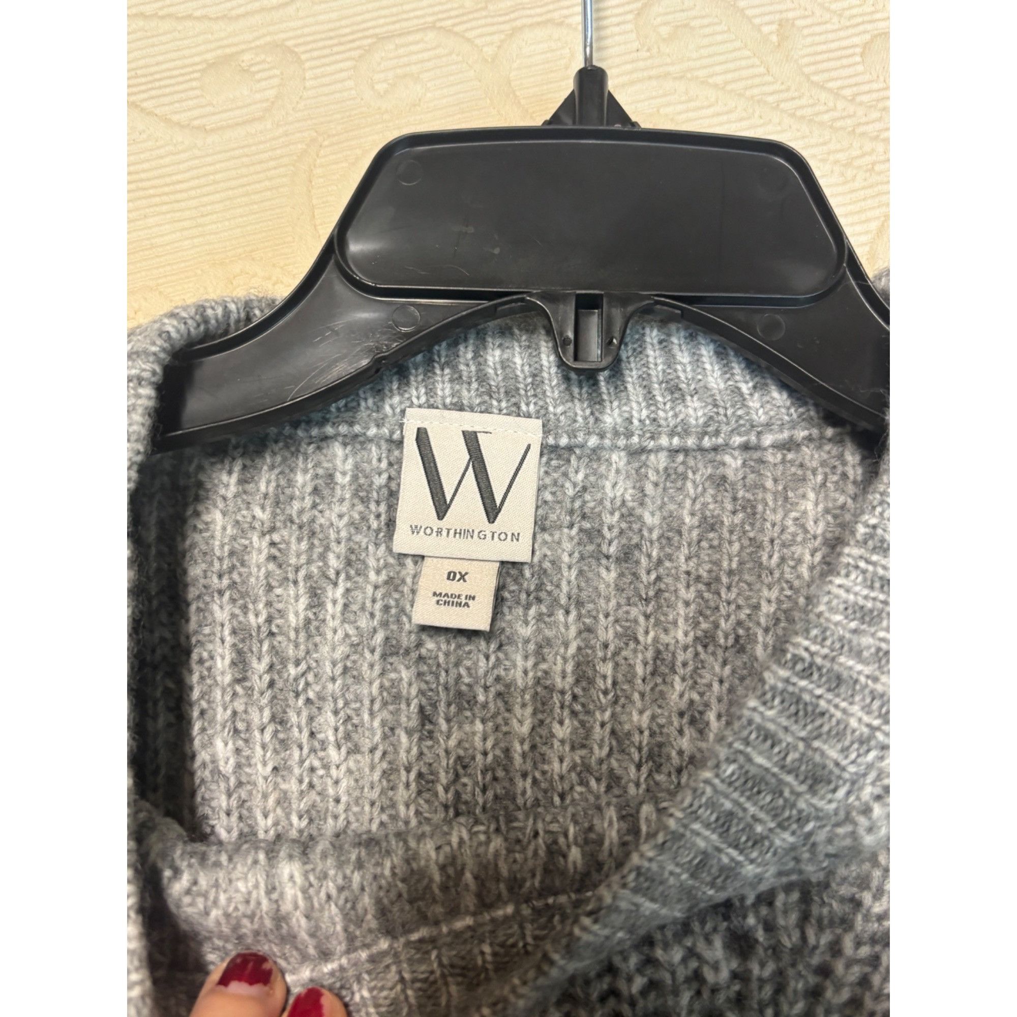 Worthington Worthington Women’s Plus Size Set-in Crew Neck Sweater, Gray Size ONE SIZE - 6 Thumbnail