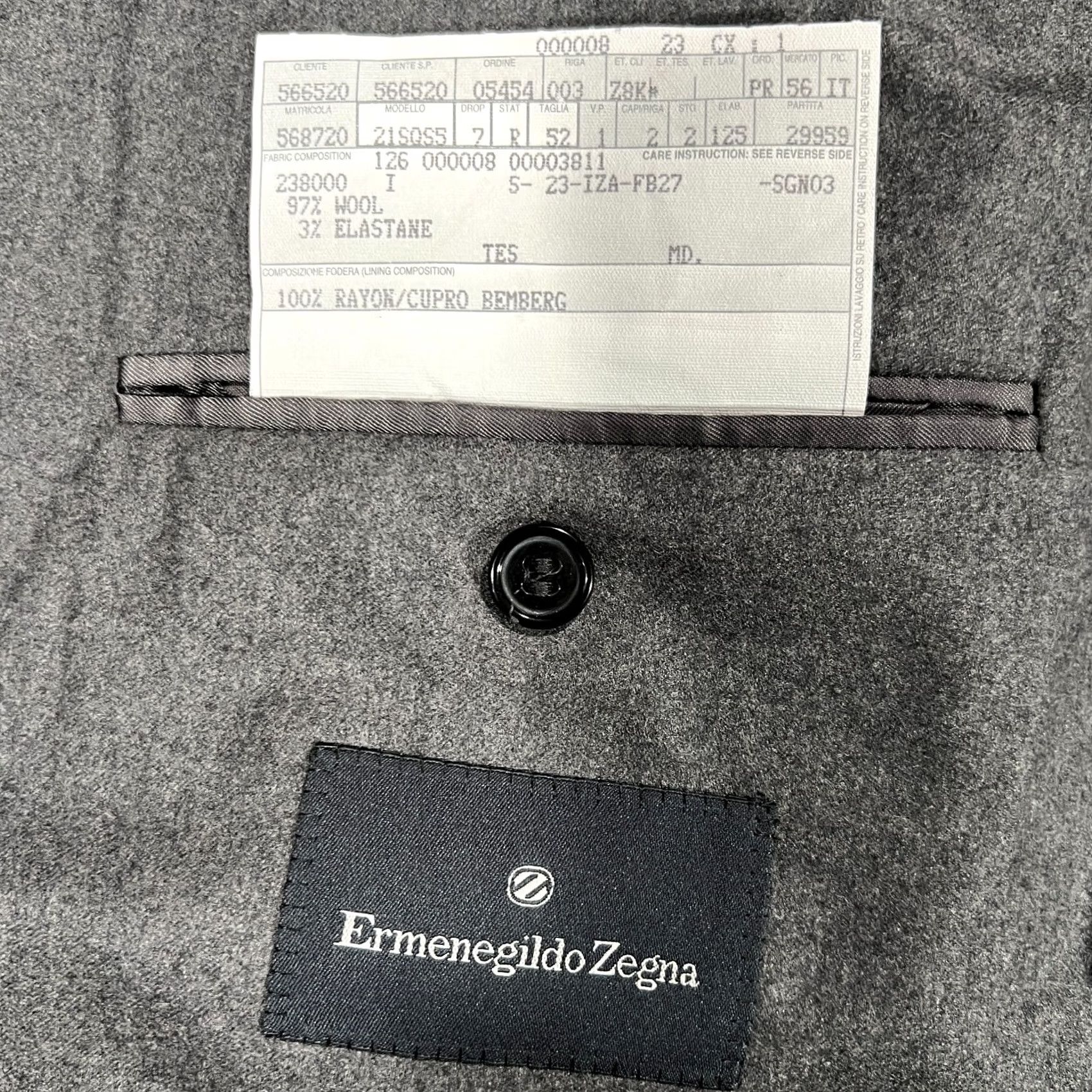 Ermenegildo Zegna Ermenegildo Zegna Wool Blazer Mens 44R Grey Sport Coat Single-Breasted Notch Lapel Three-Button Front Jacket Suit Coat Black/Gray? Size 44R - 4 Thumbnail