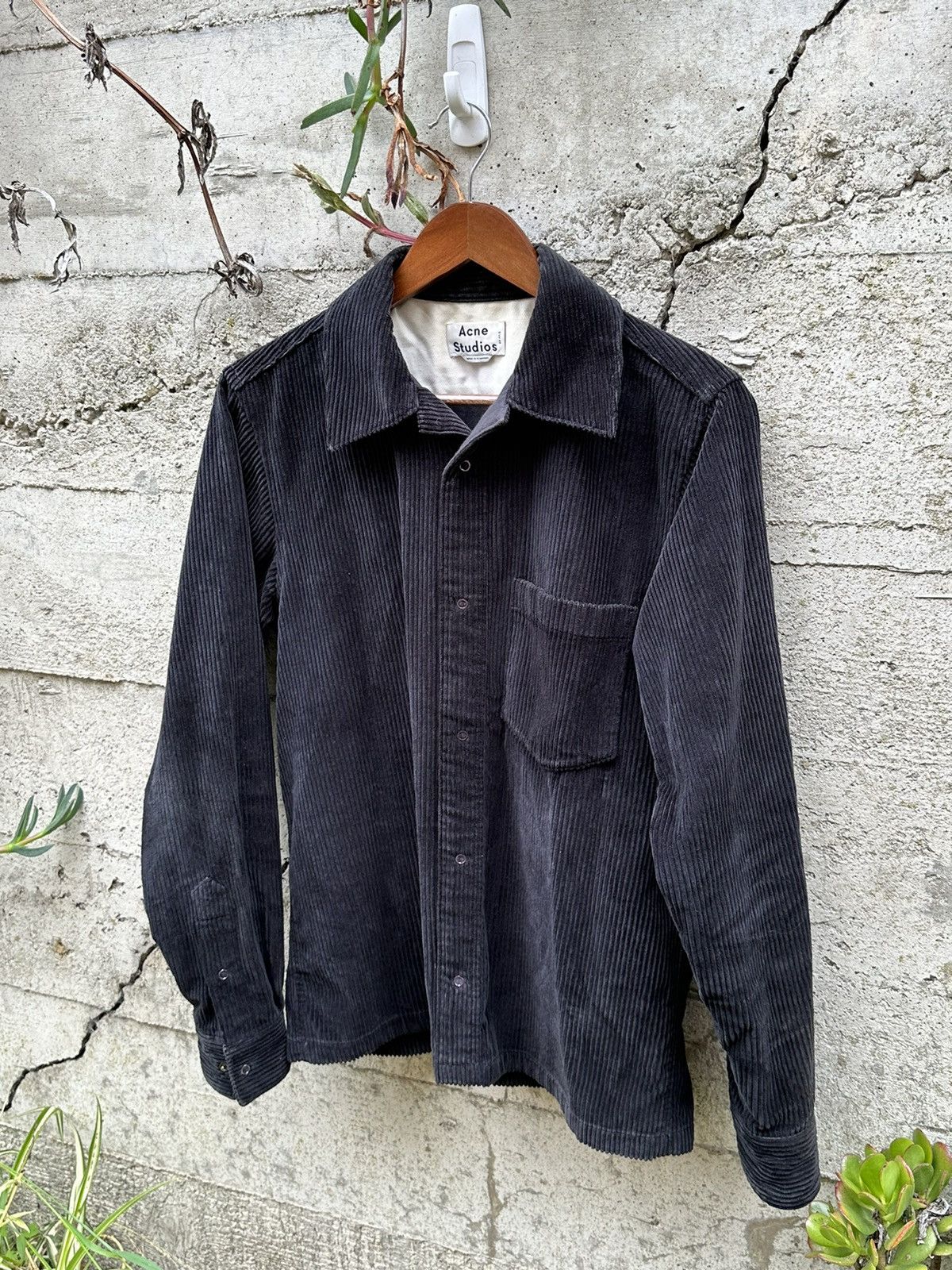 image of Grail Acne Studios Corduroy Shacket in Black, Men's (Size Medium)