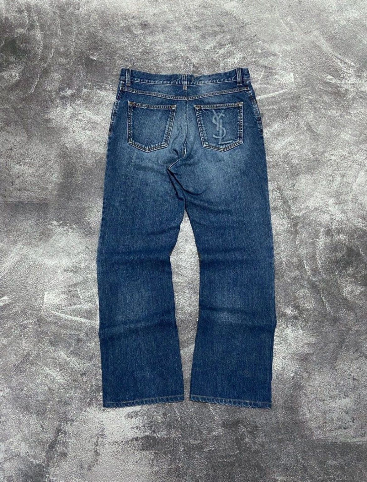 Yves Saint Laurent Vintage Rare Yves Saint Lauren YSL Logo Denim Jeans Pants Size US 32 / EU 48 - 1 Thumbnail