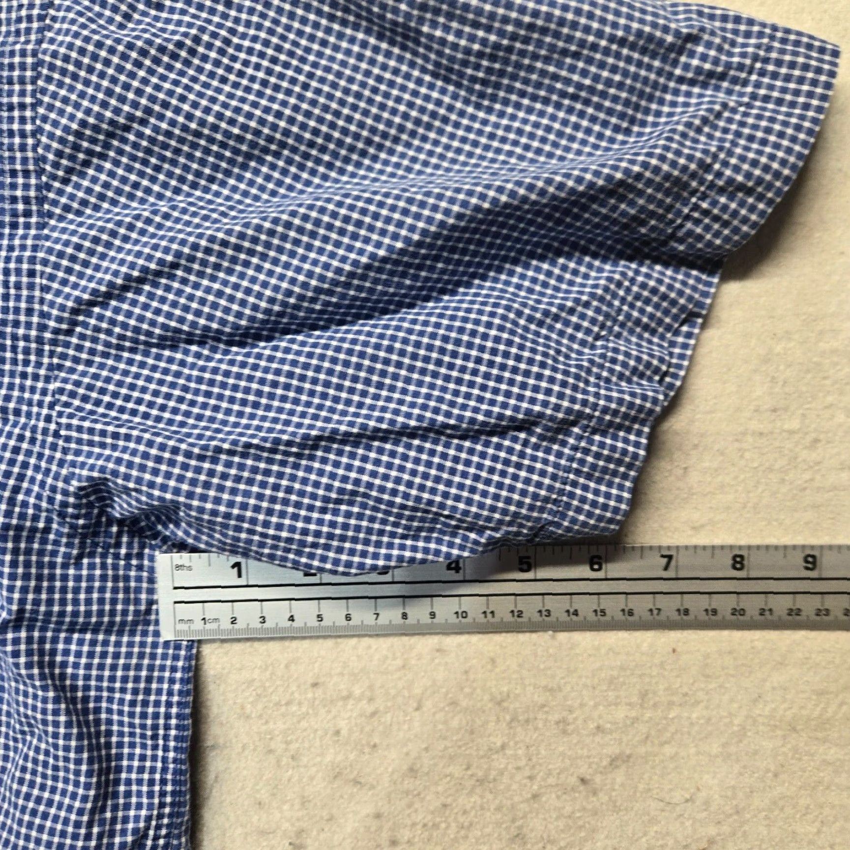 Izod Izod Button Up Shirt Blue Check Short Sleeve Adult Men's Size XL Extra Large Size US XL / EU 56 / 4 - 5 Thumbnail