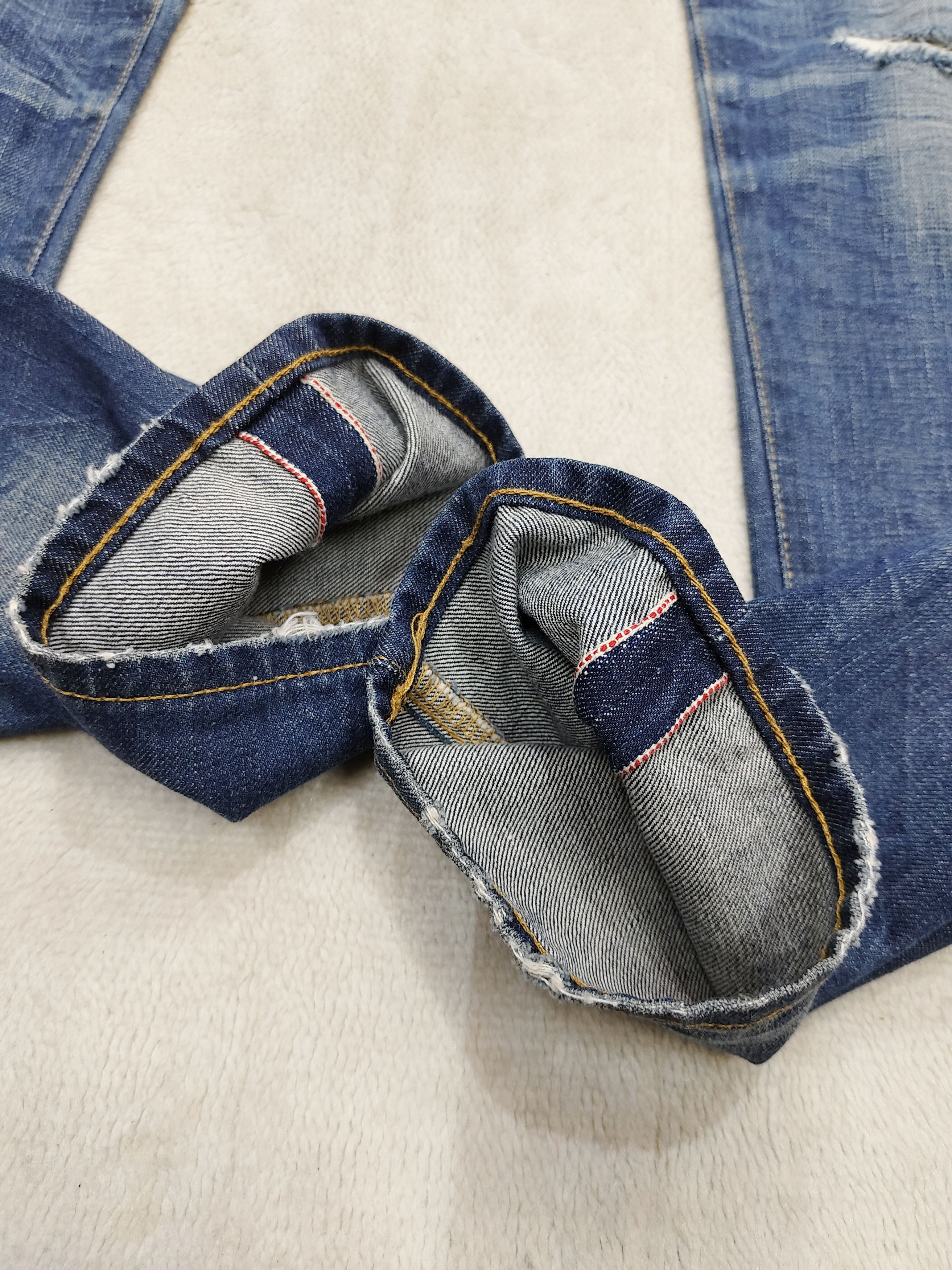 AG Adriano Goldschmied AG Silver Button Distressed Selvegde Slim Straight Jeans Size US 31 - 3 Thumbnail