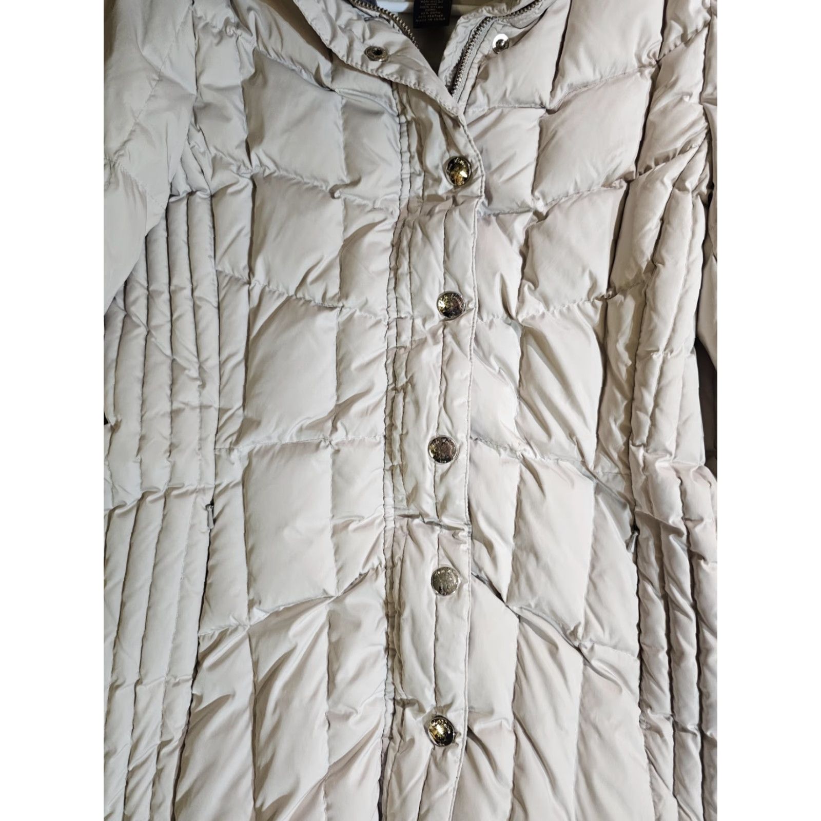 Brooks Brothers Brooks Brothers "346" Quilted Down Insulated Puffer Jacket Women's Size 8 Cream Size M / US 6-8 / IT 42-44 - 3 Thumbnail