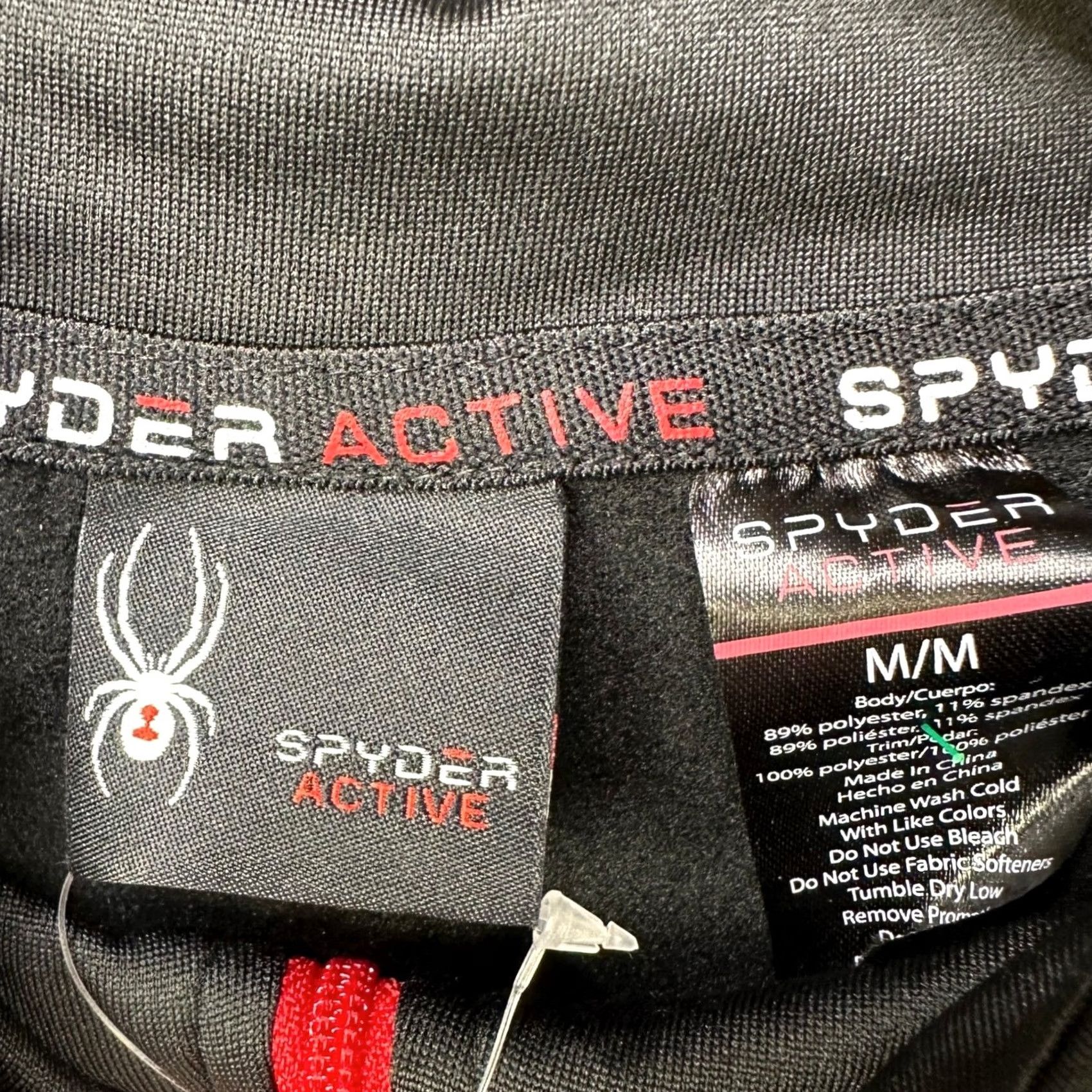 Spyder Spyder Active Mens Shirt Pullover Black 1/4 Zip Mock Neck Long Sleeve Athletic Moisture Wicking Size US M / EU 48-50 / 2 - 6 Thumbnail