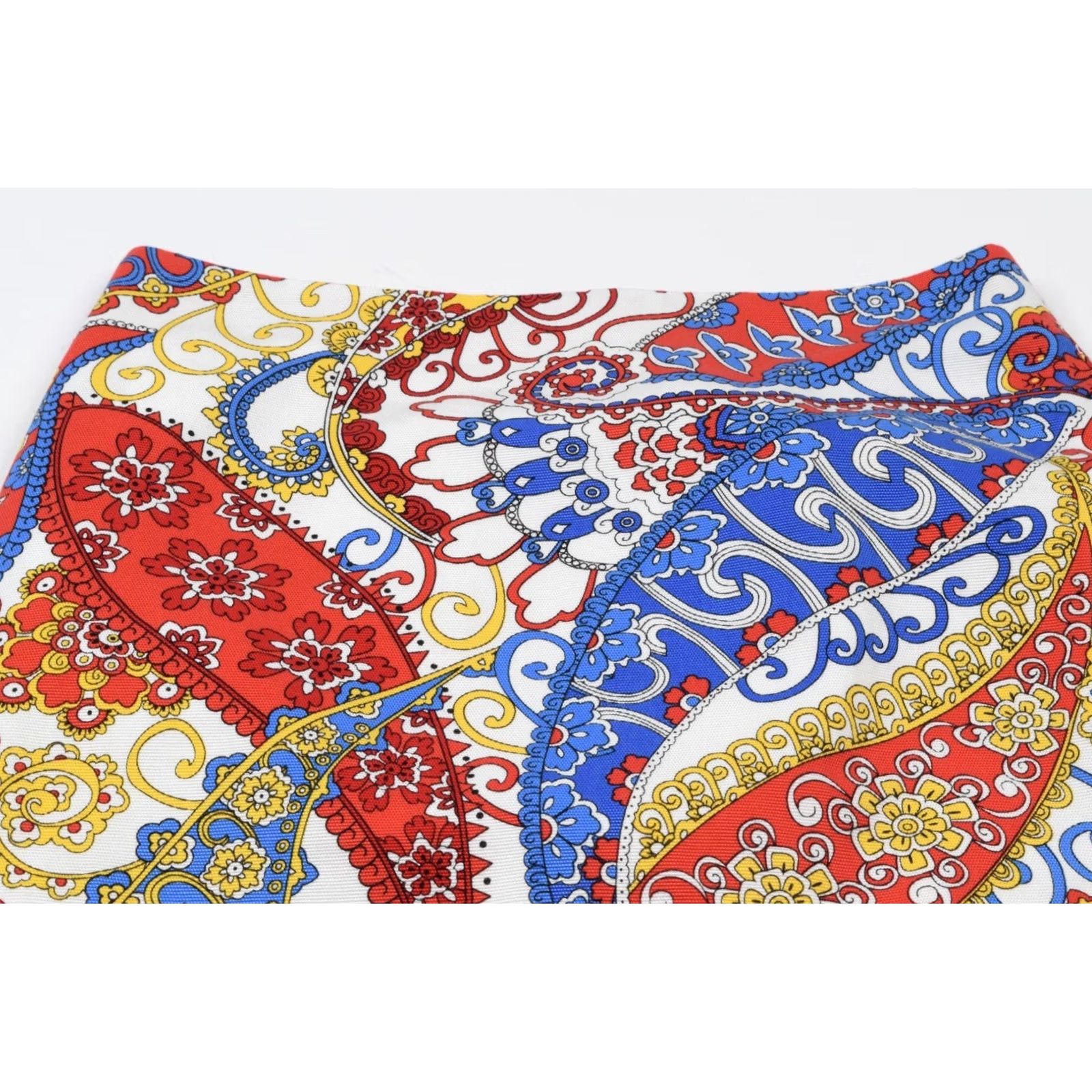 Talbots Talbots Skirt Womens 2 Pull On Pencil Paisley Lyocell Cotton White Multicolor Blue Red 90s? Size 26" / US 2 / IT 38 - 2 Thumbnail
