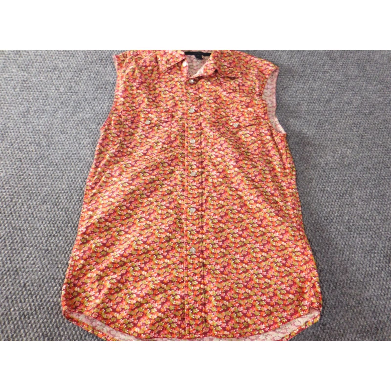 Express Express Womens Blouse Small Red Button-Down Orange Button Up Long Sleeve Cotton Pleated Modern Casual Women ShirtS Size S / US 4 / IT 40 - 2 Thumbnail