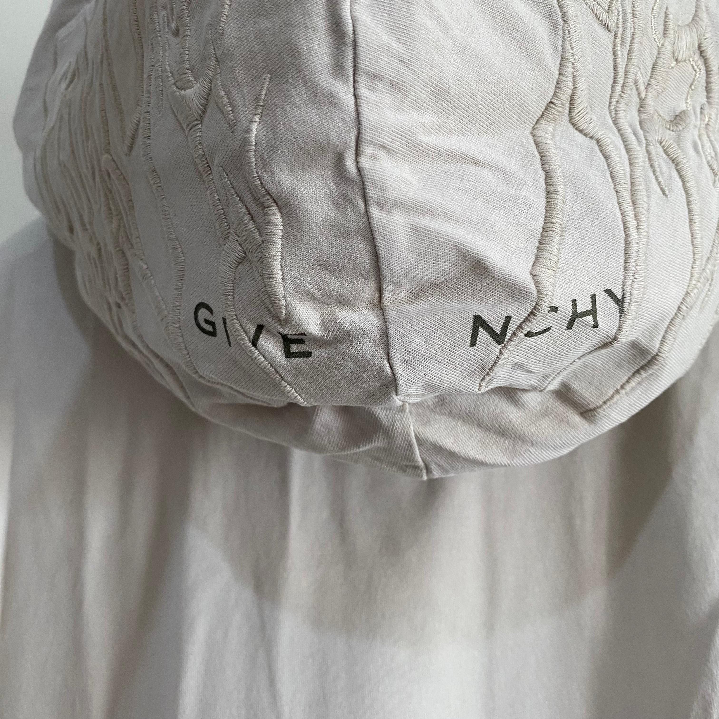 Givenchy 1 of 1 Beige Embroidered Multi Logo Oversized Hooded T-Shirt Size US M / EU 48-50 / 2 - 7 Thumbnail