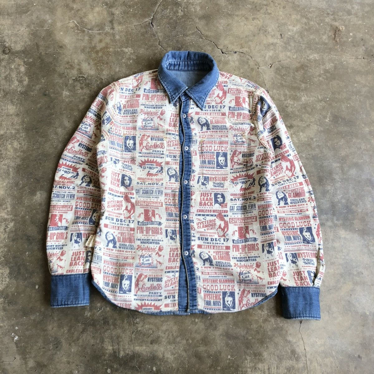 Hysteric Glamour Vintage Hysteric Glamour Western Shirt Denim Blue Jeans Size US S / EU 44-46 / 1 - 11 Thumbnail