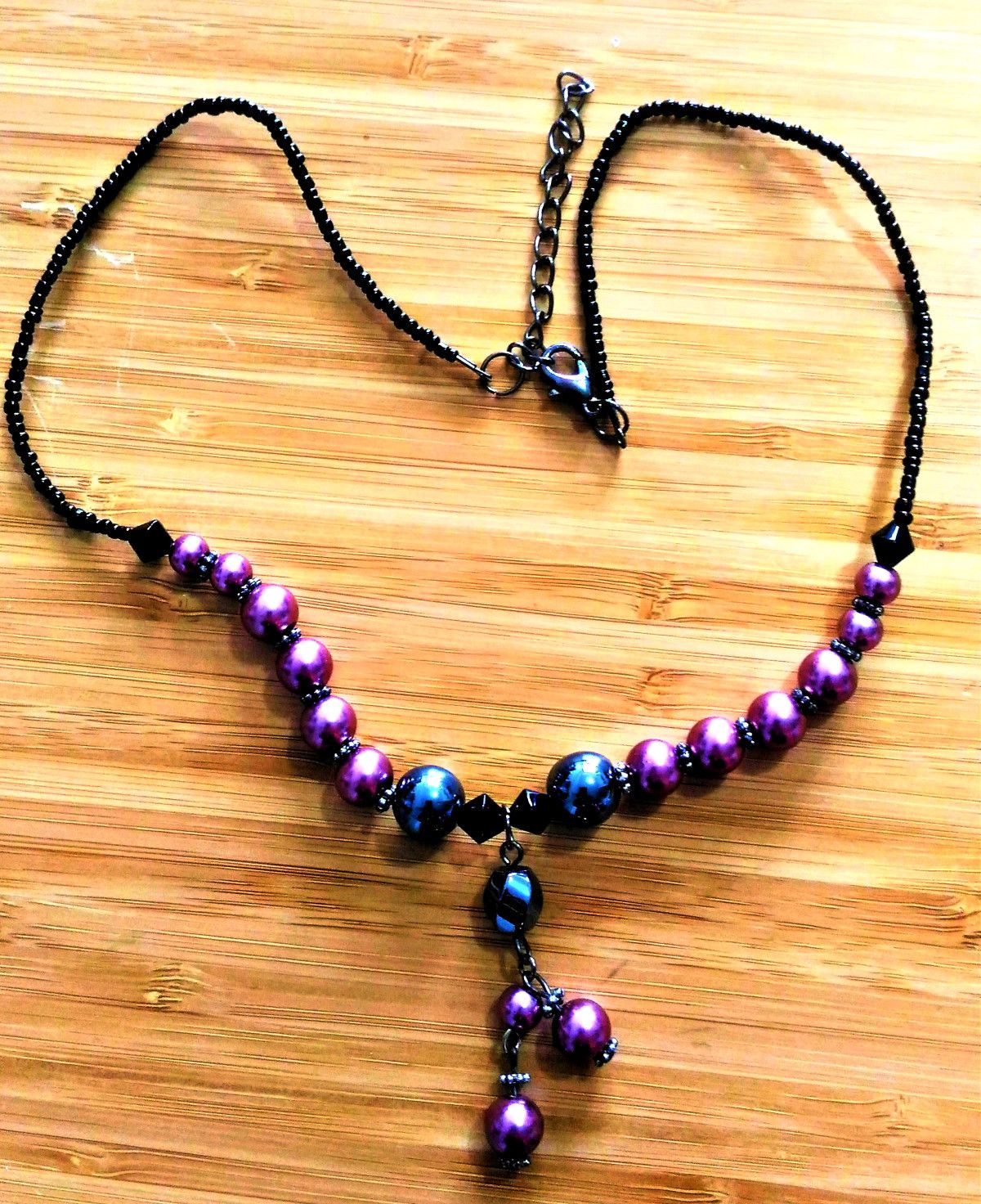 Japanese Brand × Vintage Stunning Shiny Patchwork Hematite Pearls Bead Necklace RARE Size ONE SIZE - 1 Thumbnail