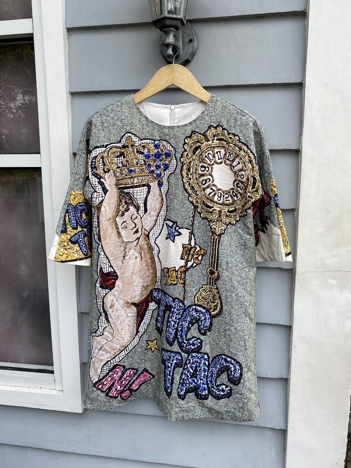 Vintage Pas La Ver Tic Tac Cupid Clock Dress Style & Diamond Details Size L / US 10 / IT 46 - 1 Thumbnail