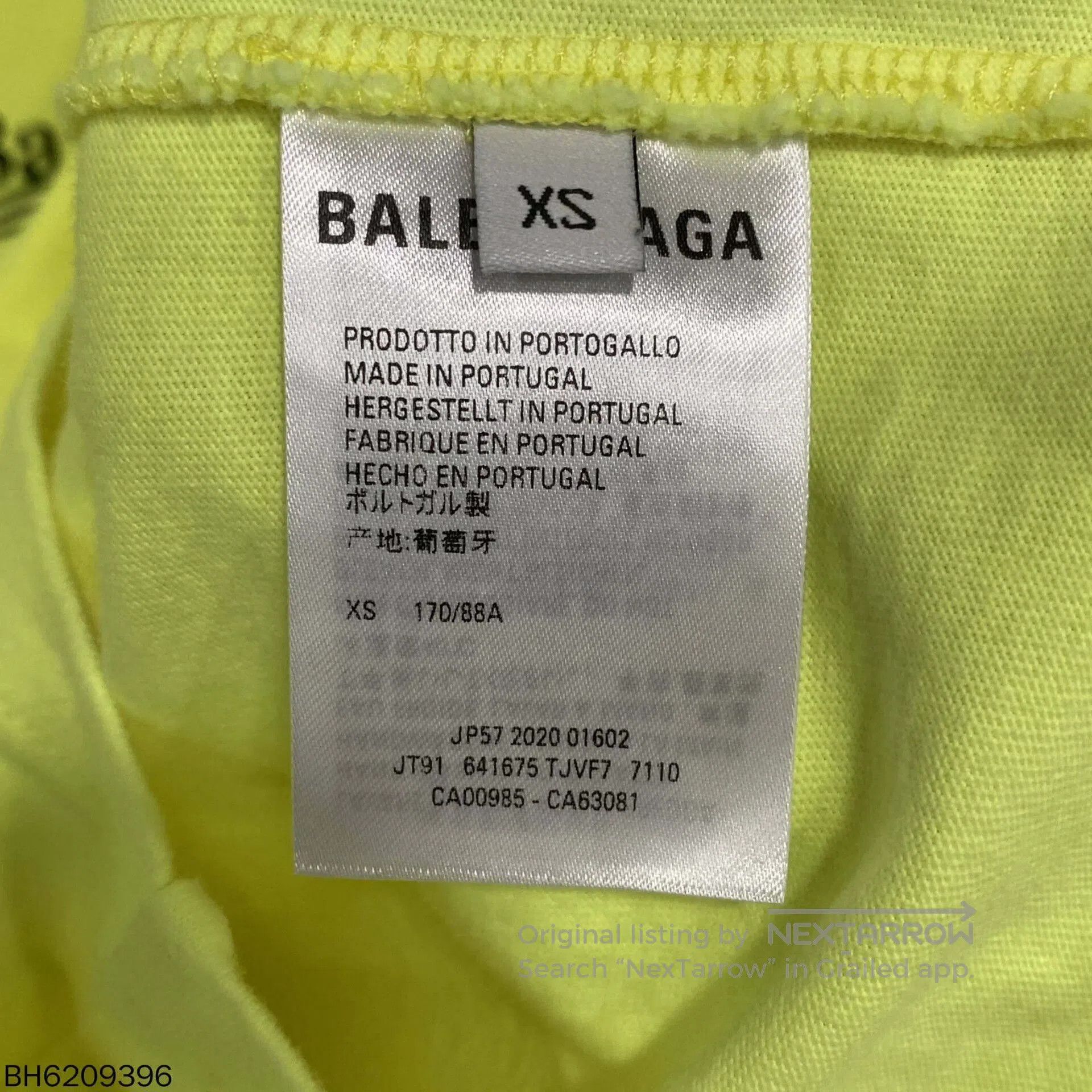 Balenciaga bright yellow Balenciaga logo short sleeve tee. Size US XS / EU 42 / 0 - 3 Thumbnail