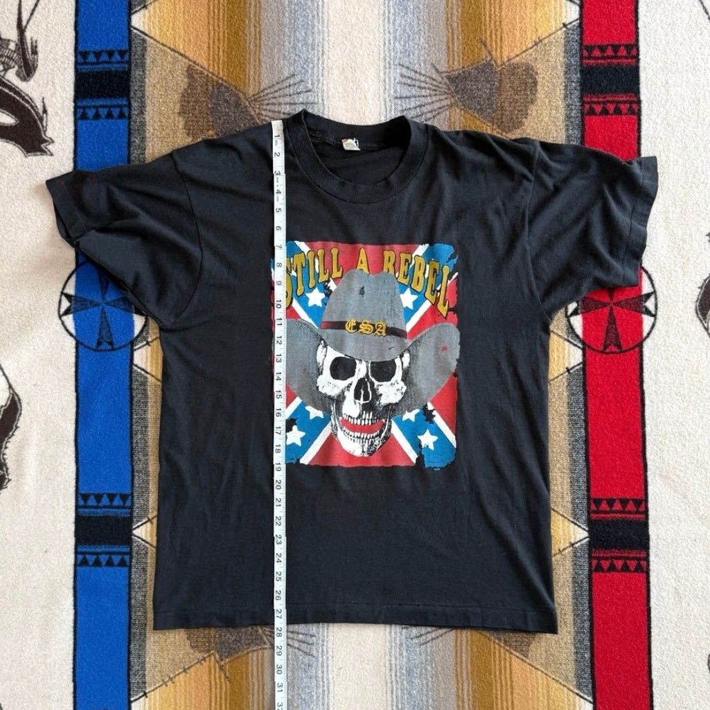 Vintage VINTAGE 80s Screen Stars Skull Cowboy T-Shirt XL Black Men Short Sleeve Crew Neck RARE 80s Cowboy Men Size US XL / EU 56 / 4 - 7 Thumbnail