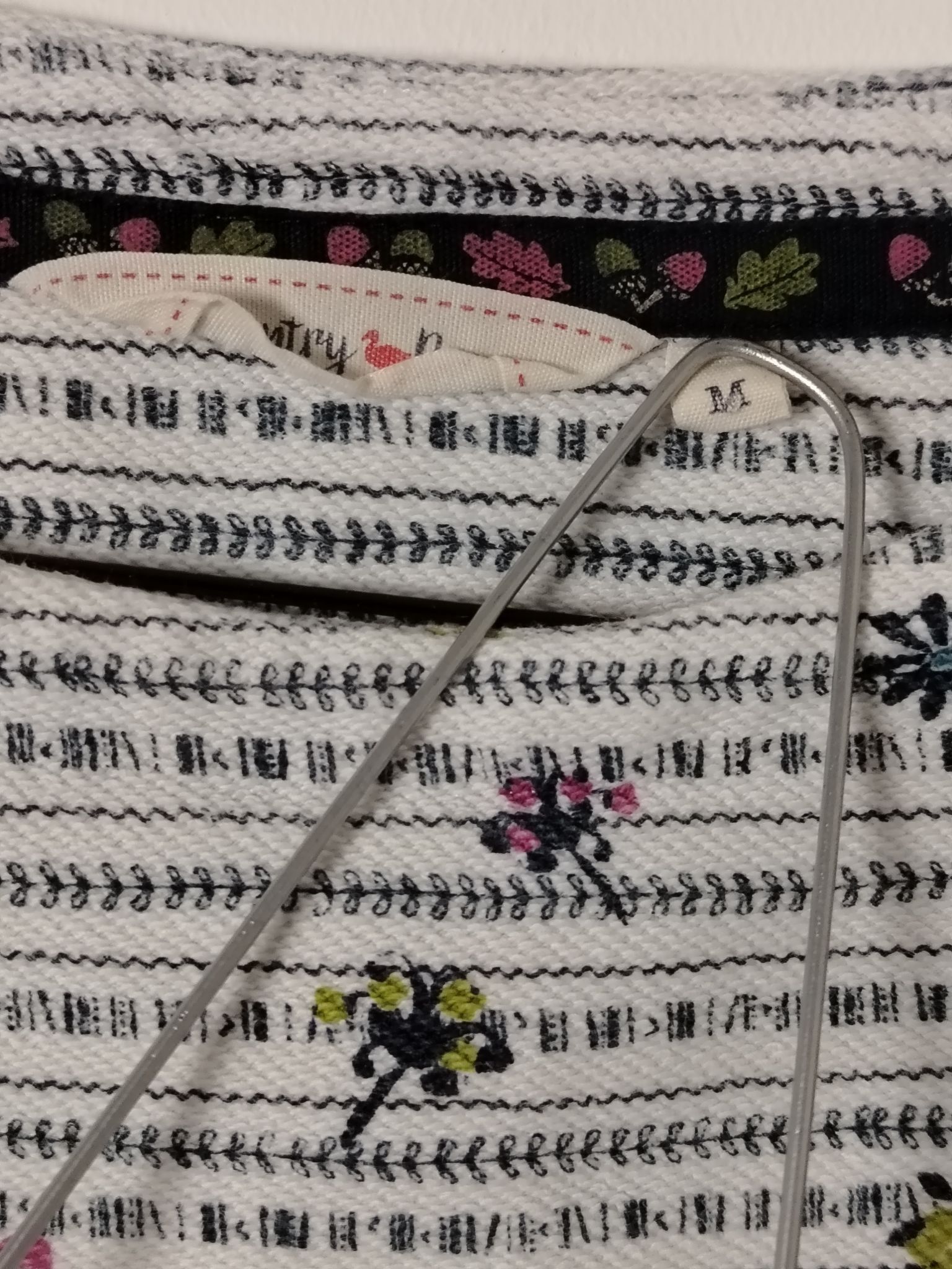Other Pre-Loved Long Sleeve Jumper Women's M Cotton Stripe Floral Size M / US 6-8 / IT 42-44 - 4 Thumbnail