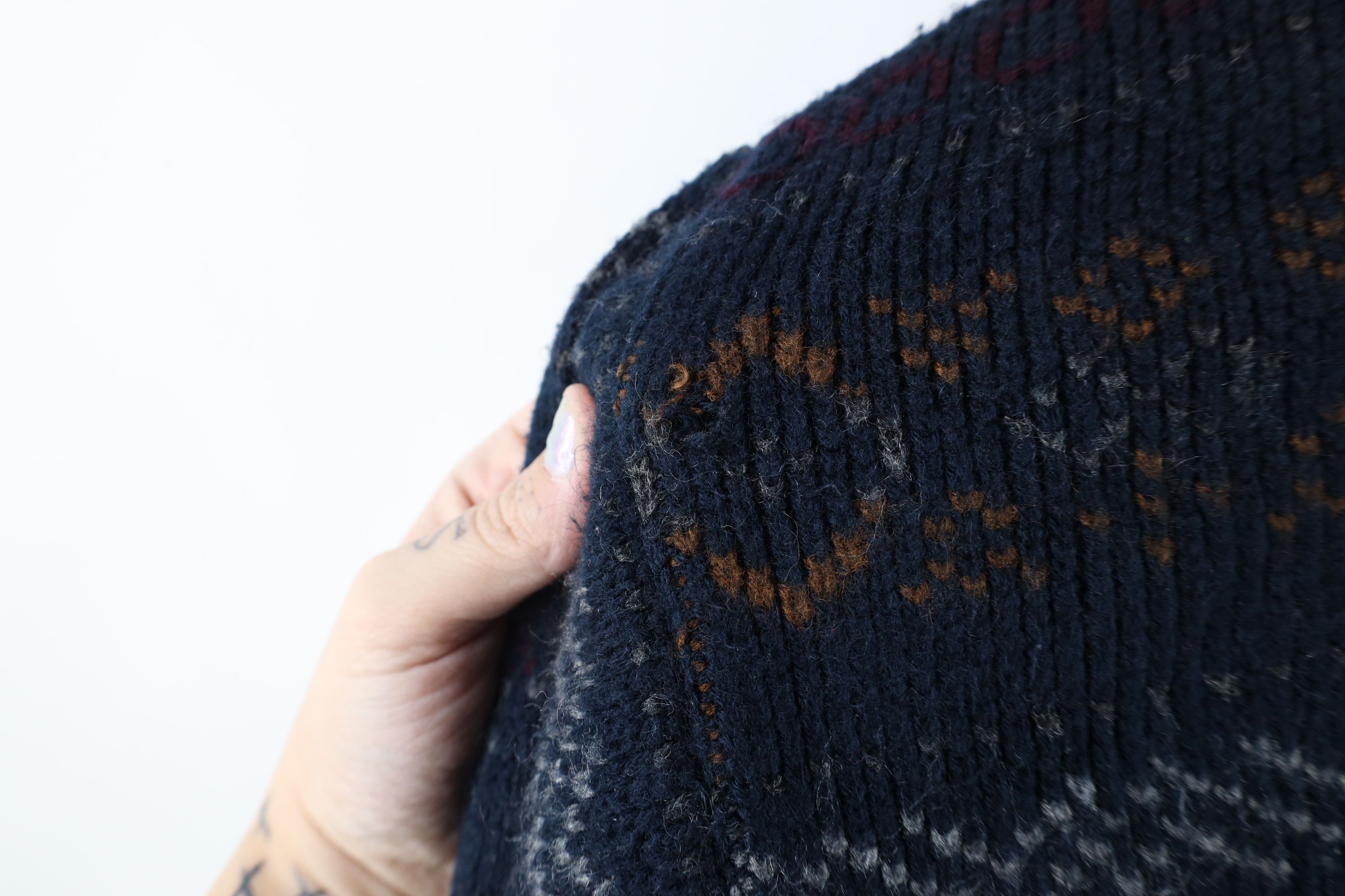 Vintage Vintage 90s Streetwear Isle Knit Collared Pullover Sweater Size US L / EU 52-54 / 3 - 5 Thumbnail