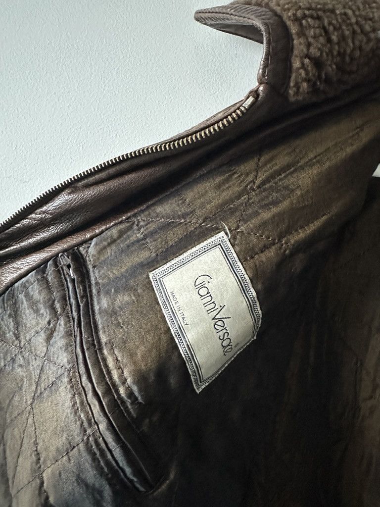 Versace VERSACE 1980s AVIATOR BOMBER JACKET WITH SHEARLING COLLAR Size US L / EU 52-54 / 3 - 12 Thumbnail