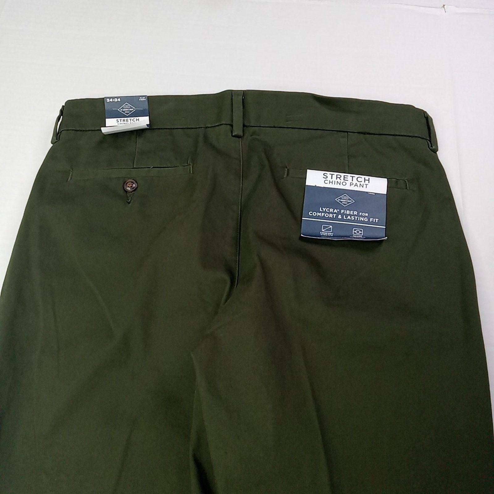 St. Johns Bay St John's Bay Stretch Chino Pants Men’s 34x34 Green Slim NEW Size US 34 / EU 50 - 7 Thumbnail