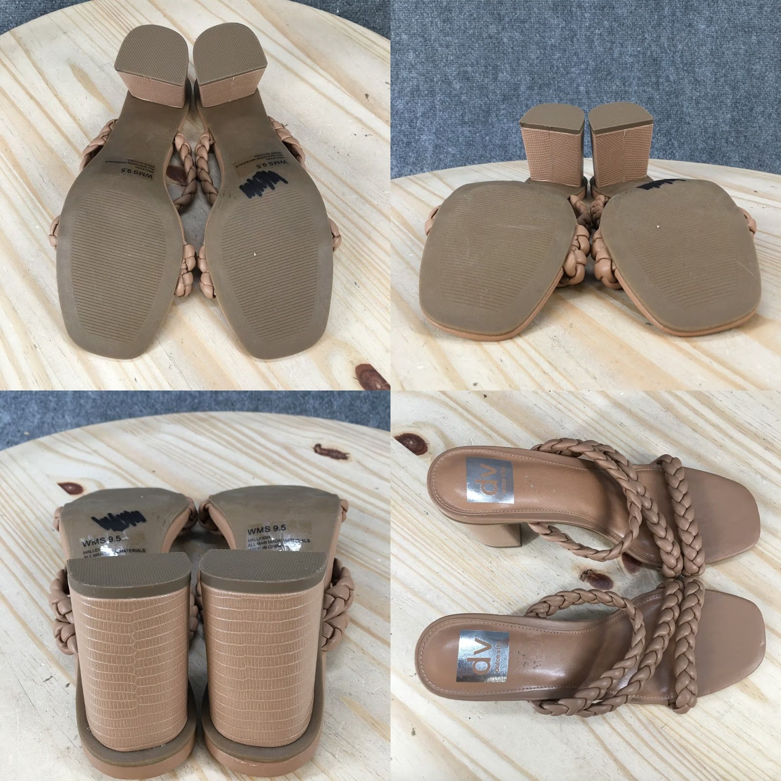 Dolce Vita Dolce Vita Halleigh Sandal Womens 9.5 Brown Braided Strap Block Heels Slide Size US 10 / IT 40 - 9 Thumbnail