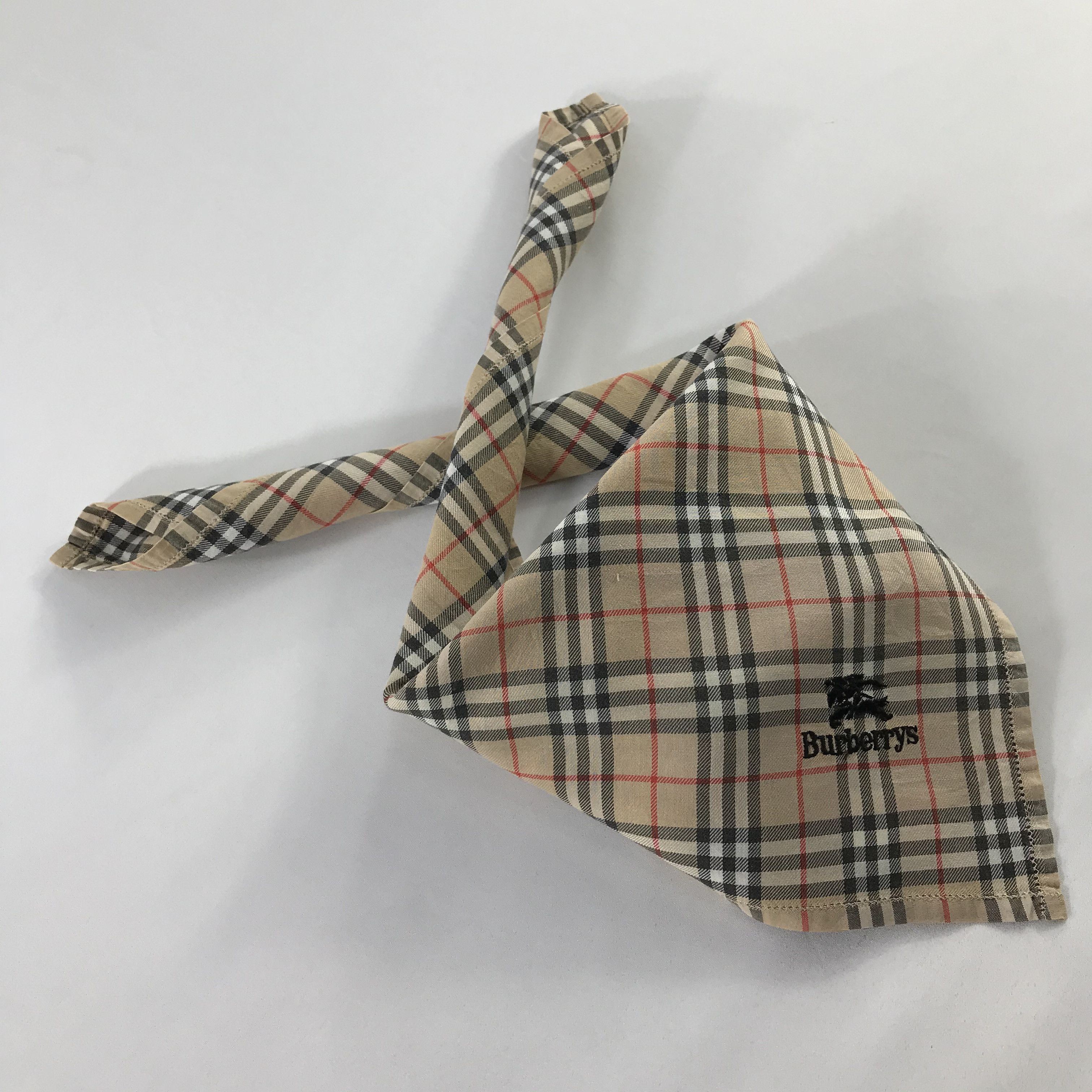 Burberry × Vintage Burberry Bandana / Handkerchief / Neckerchief - S488 Size ONE SIZE - 4 Thumbnail