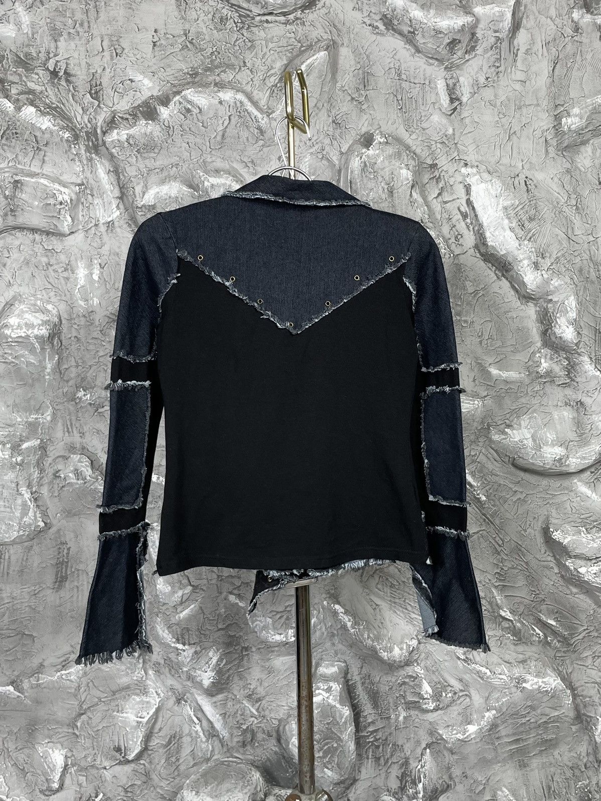 Designer × Japanese Brand × Vintage Patchwork Denim Stretch Jacket Y2K Junya Watanabe Style Size S / US 4 / IT 40 - 3 Thumbnail