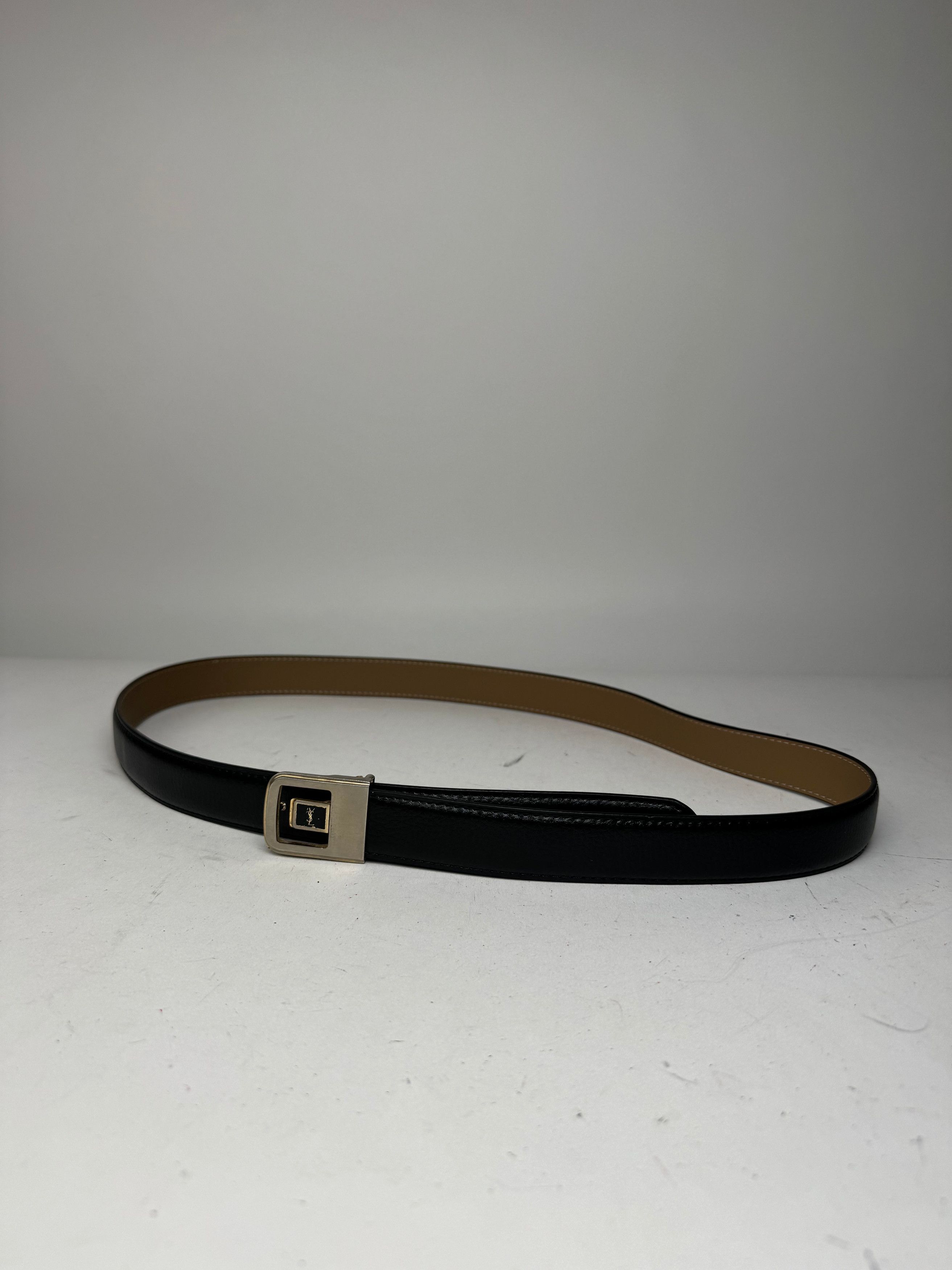 Other Vintage Yves Saint Laurent Leather Belt Black Size ONE SIZE - 1 Thumbnail