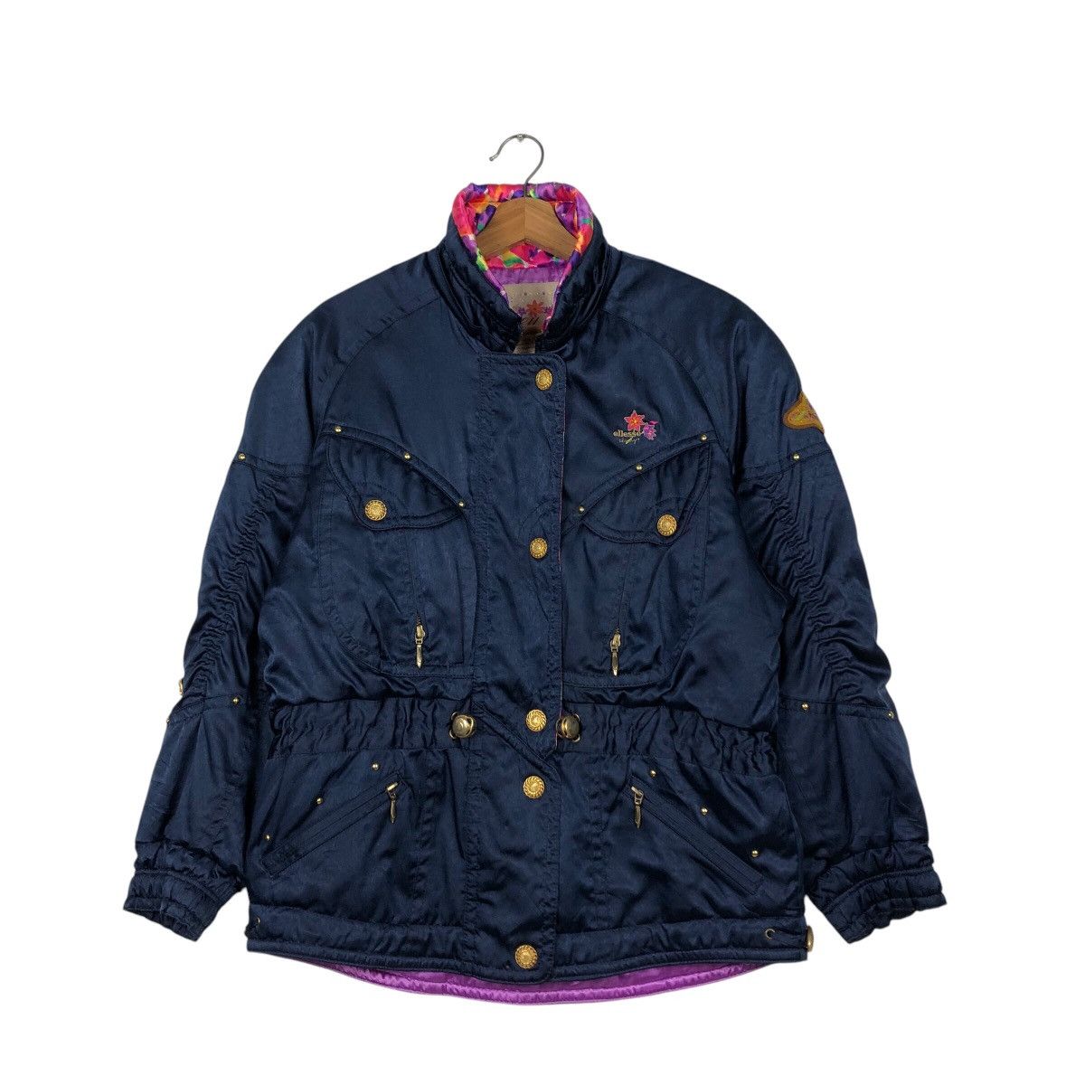Japanese Brand × Vintage Vintage Bomber Jacket Ski Ellesse Multi Colour Cargo Pocket Size US M / EU 48-50 / 2 - 2 Thumbnail