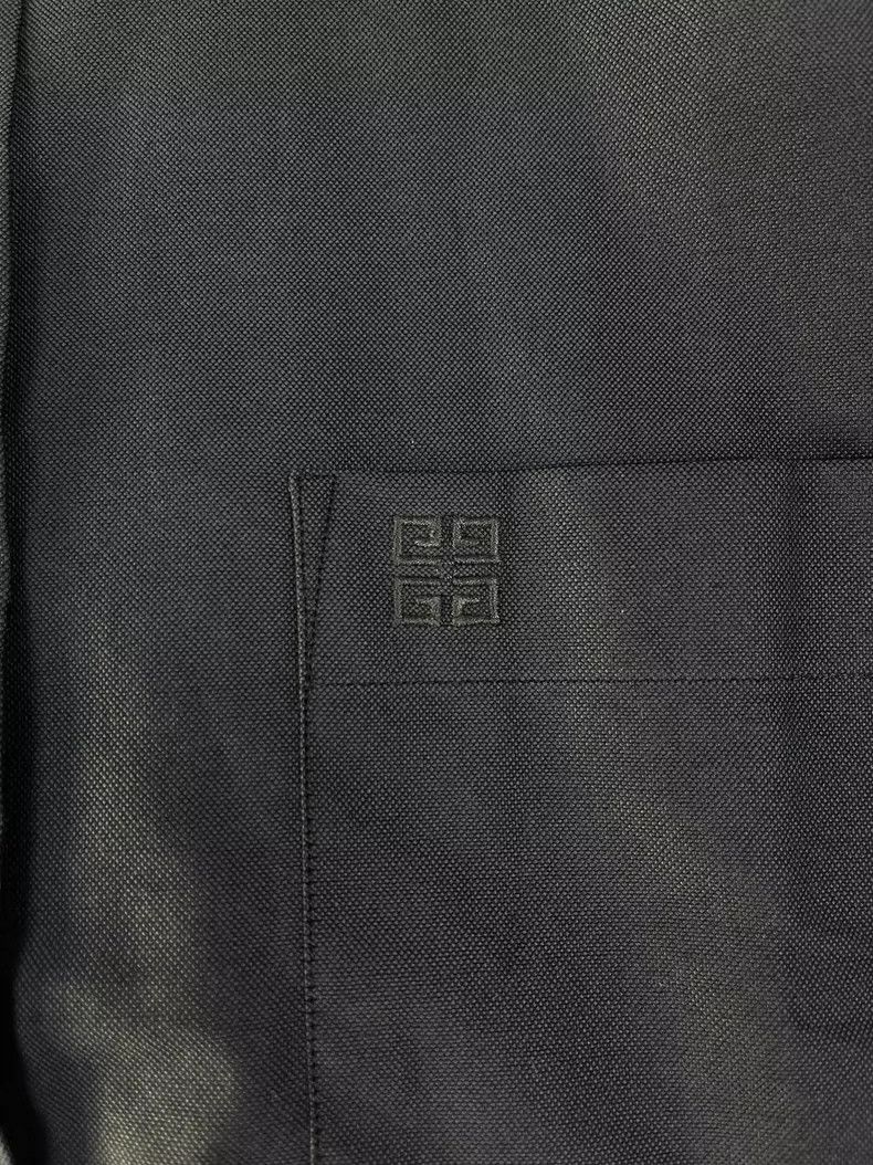 Givenchy Givenchy Black Grey Embroidered Logo Long Sleeve Shirt Size US L / EU 52-54 / 3 - 3 Thumbnail